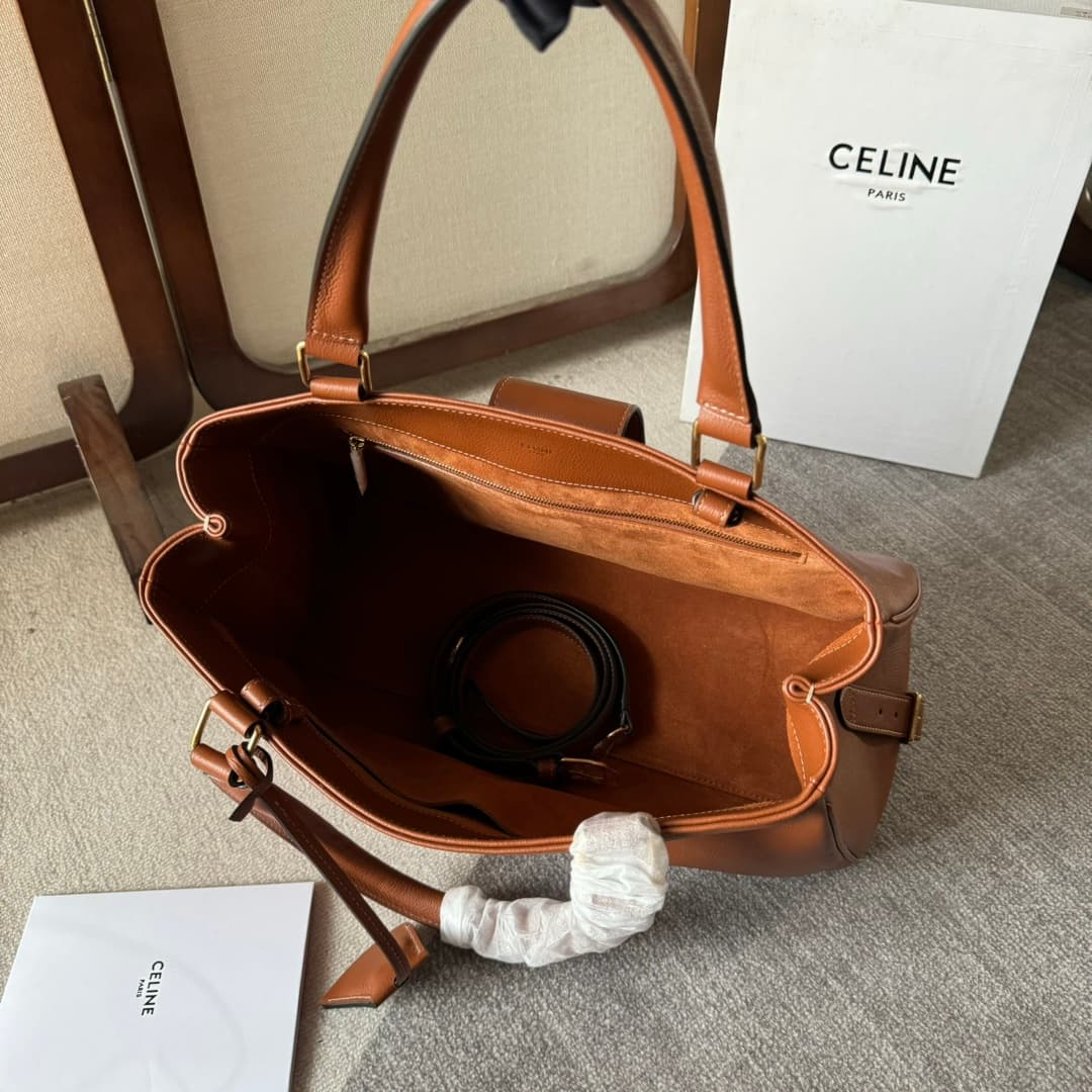 Celine Medium Appoline Bag in Supple Calfskin Tan High