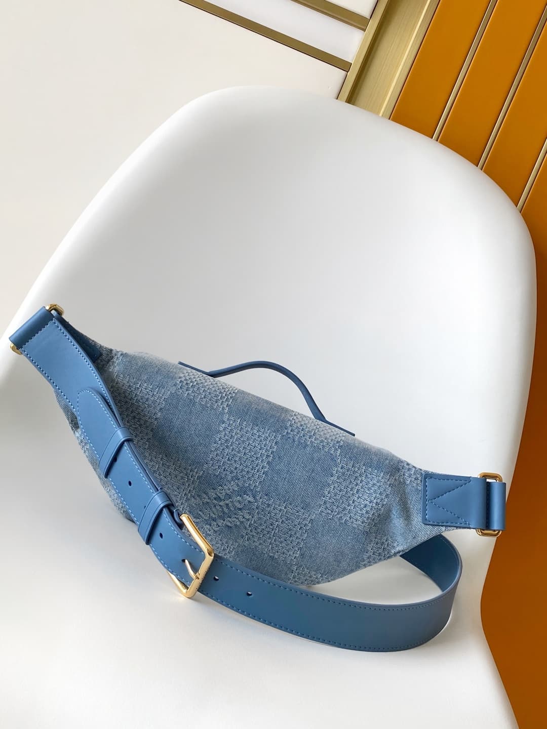 Louis Vuitton Rush Bumbag Denim Blue Damier Denim 3D cotton canvas N00205 High