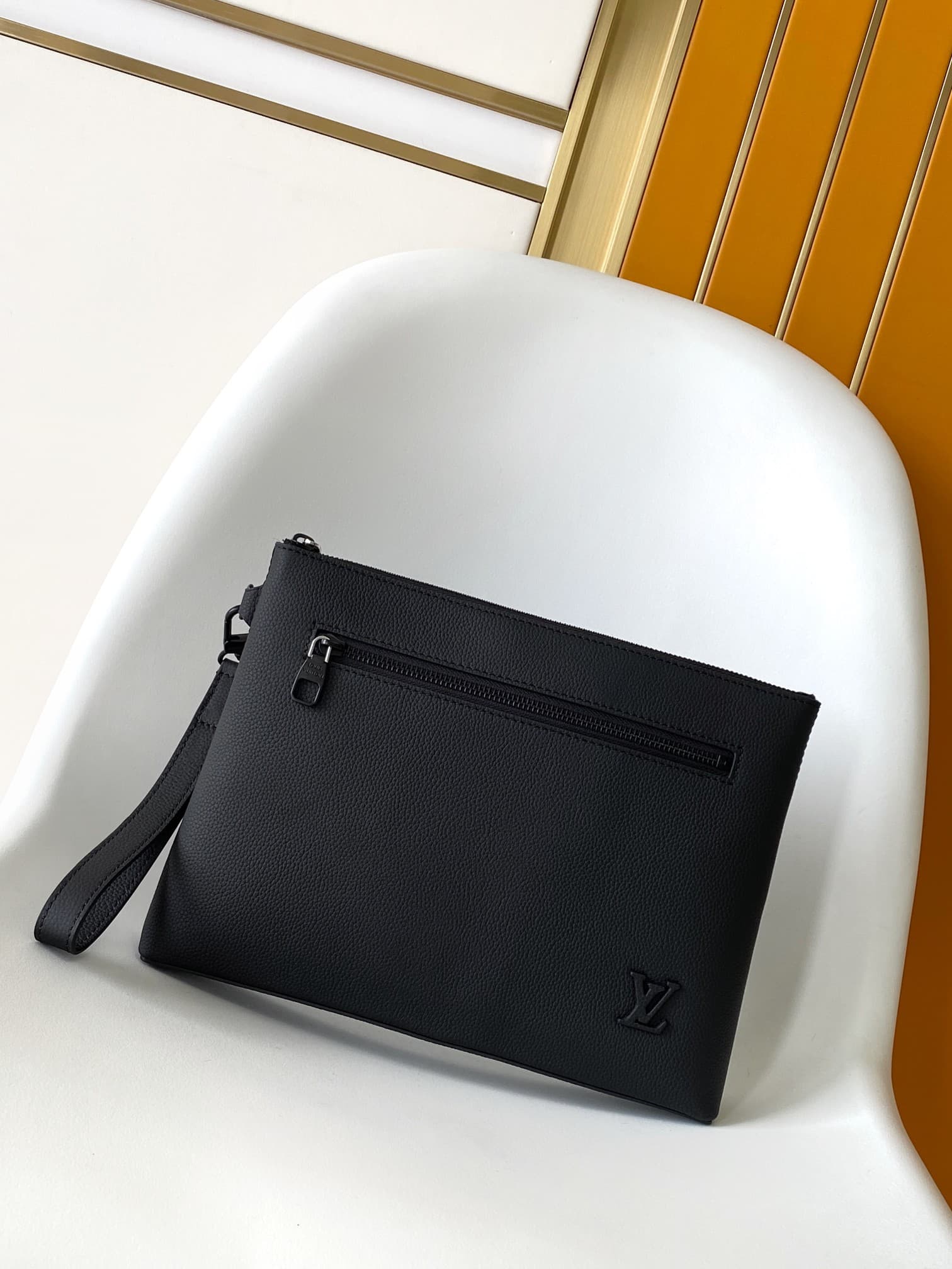 Louis Vuitton Takeoff Pouch Black Waxy calfskin M25955 High