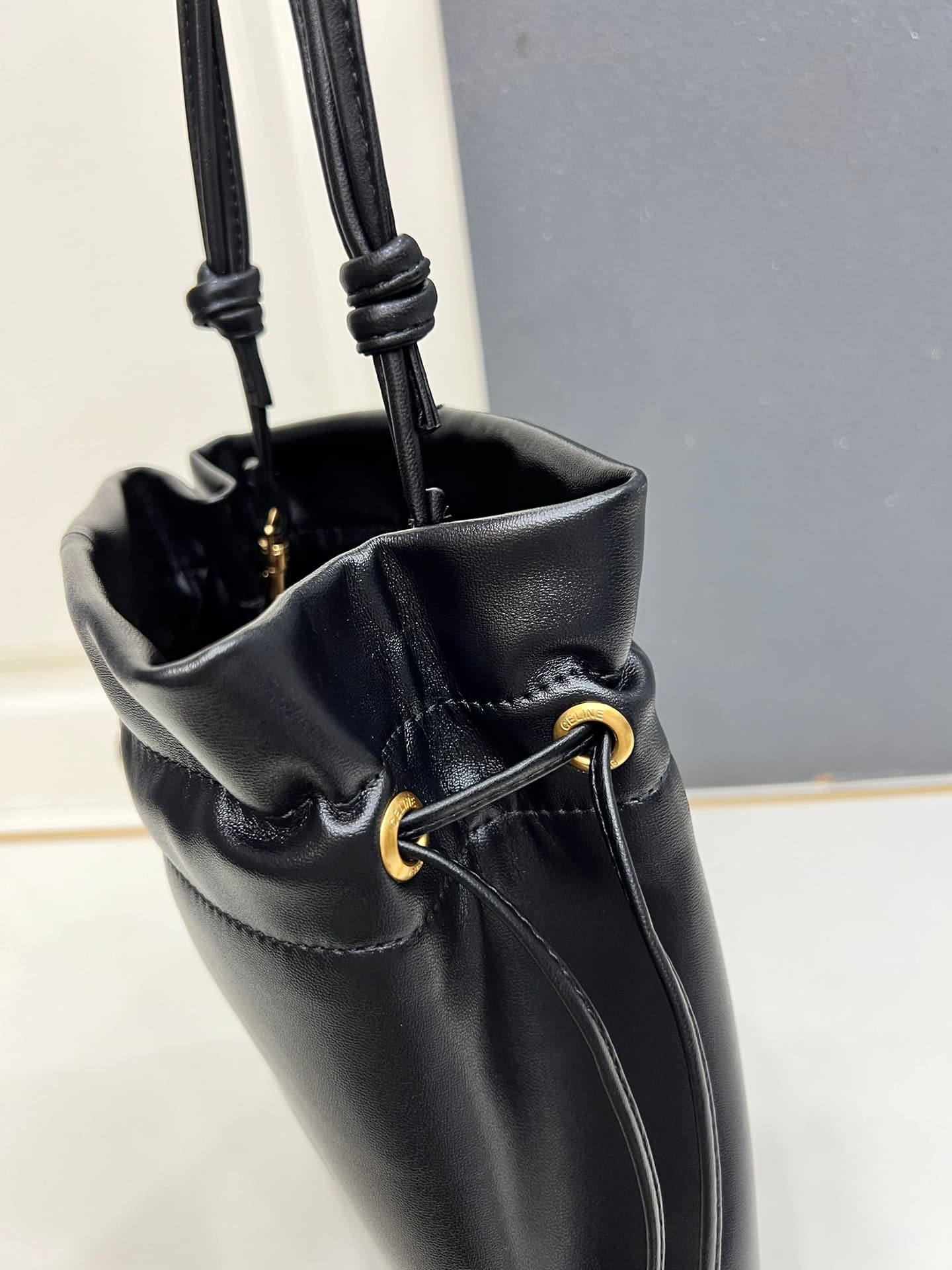 Celine SMALL CRYSTAL POUCH IN LAMBSKIN Black High