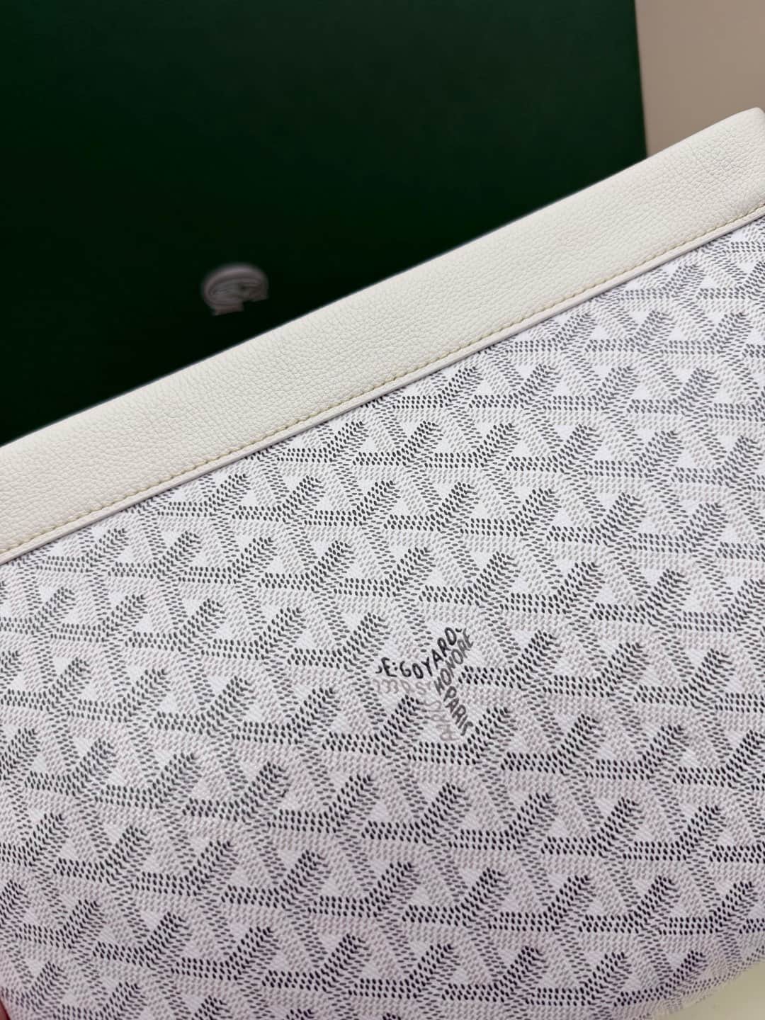 Goyard Conti pouch Goyardine canvas and Chevroches Calfskin Grey High