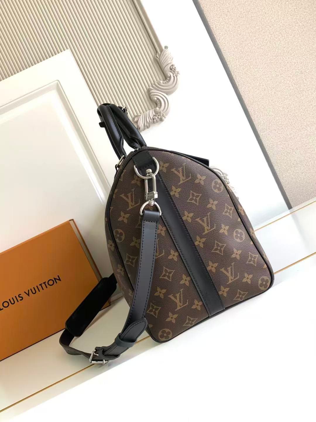 Louis Vuitton Keepall Bandoulière 45 MONOGRAM MACASSAR Coated Canvas M56711 High