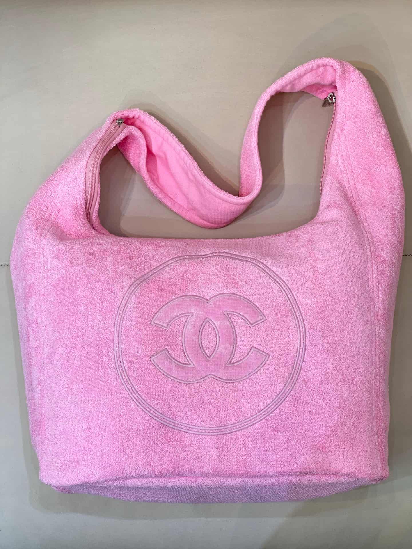 Chanel Beach Hobo Handbag Towelling Cotton TOP