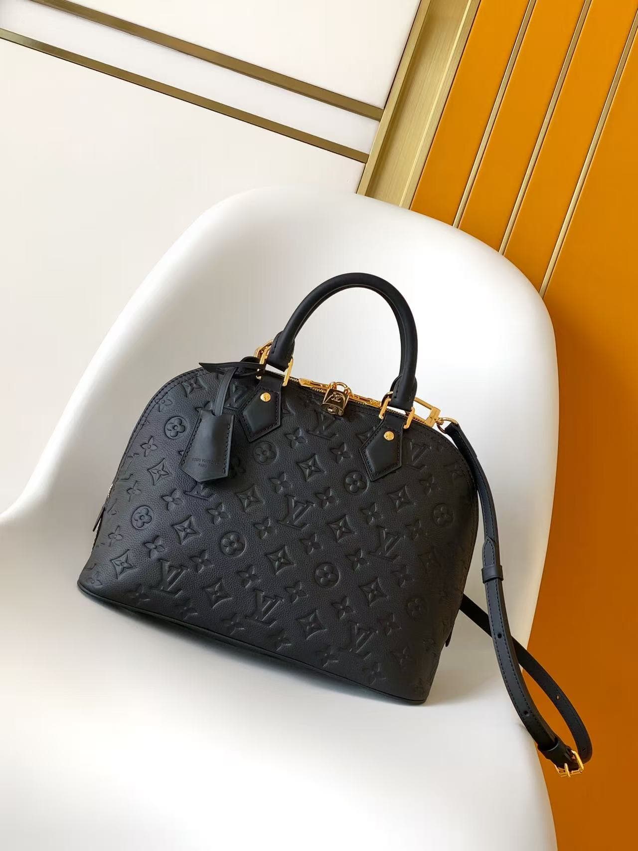 Louis Vuitton Alma PM Black Monogram Empreinte Leather M26489 High