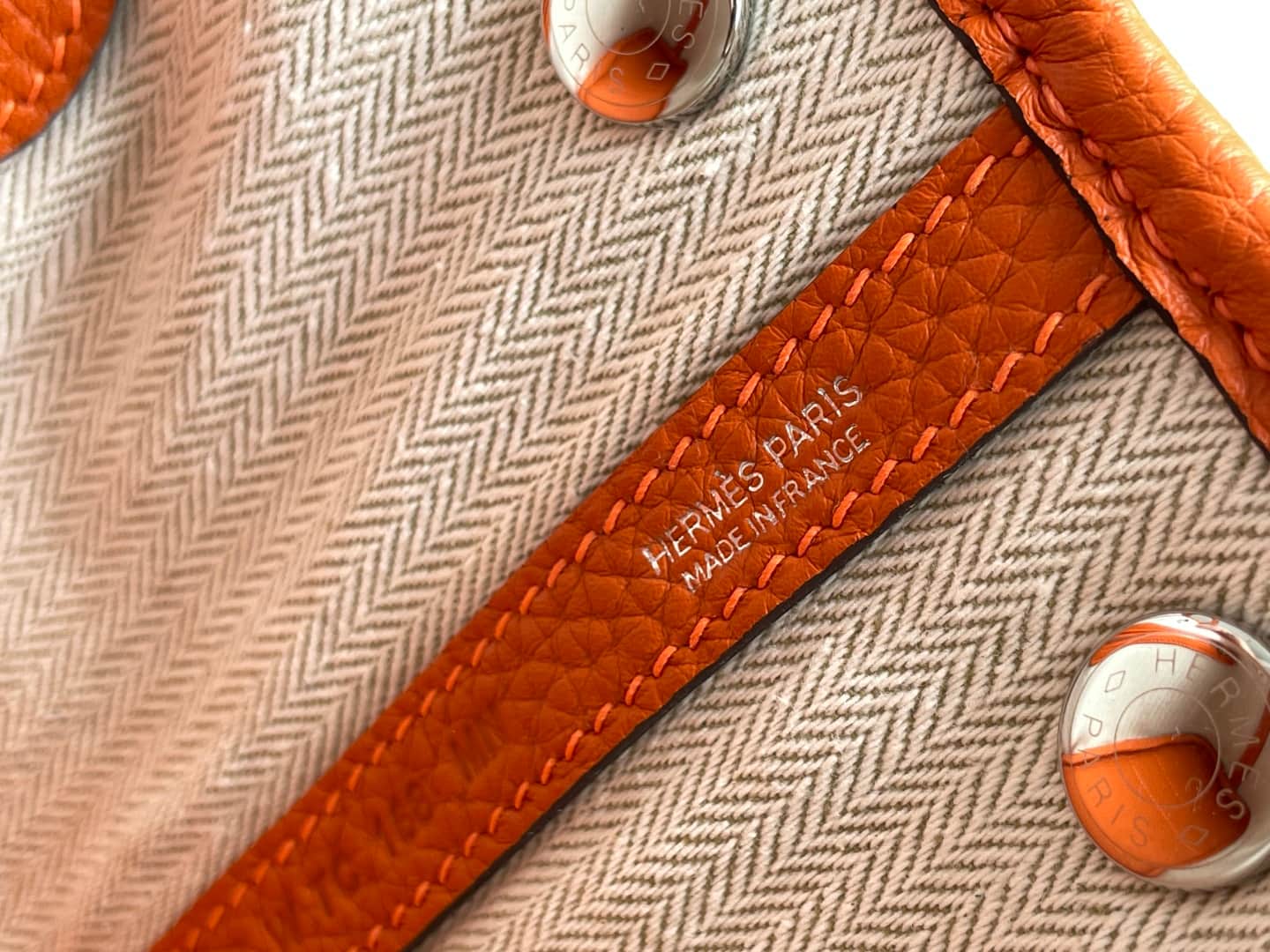 Hermes Garden Party 23 bag in Orange Togo Leather WAX High
