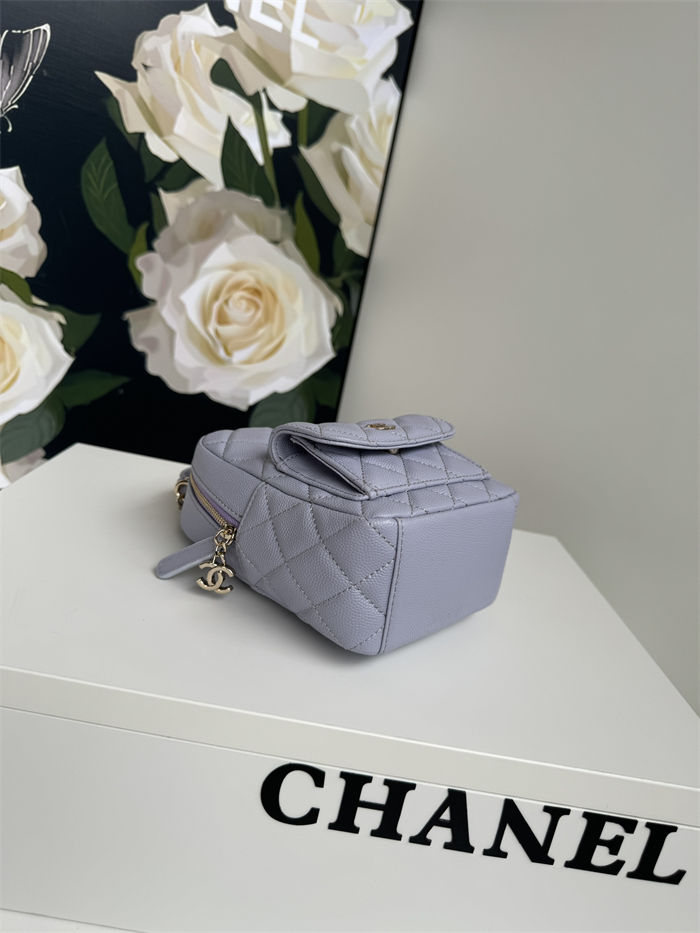 Chanel Mini Backpack Grained Calfskin Gold-Tone Metal AP3753 Purple Pale A