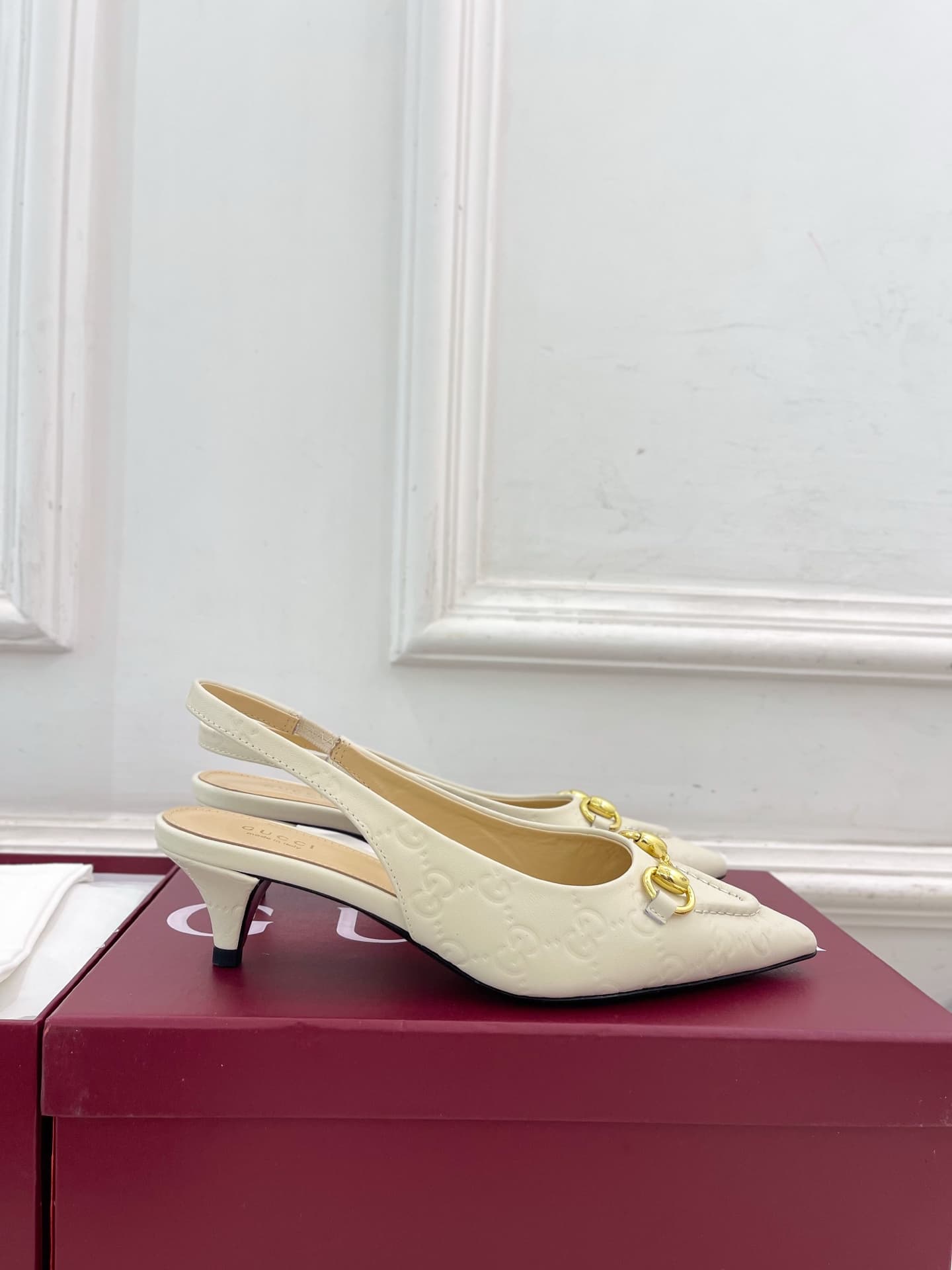 Gucci Erin GG Leather Bit Slingback Pumps Women