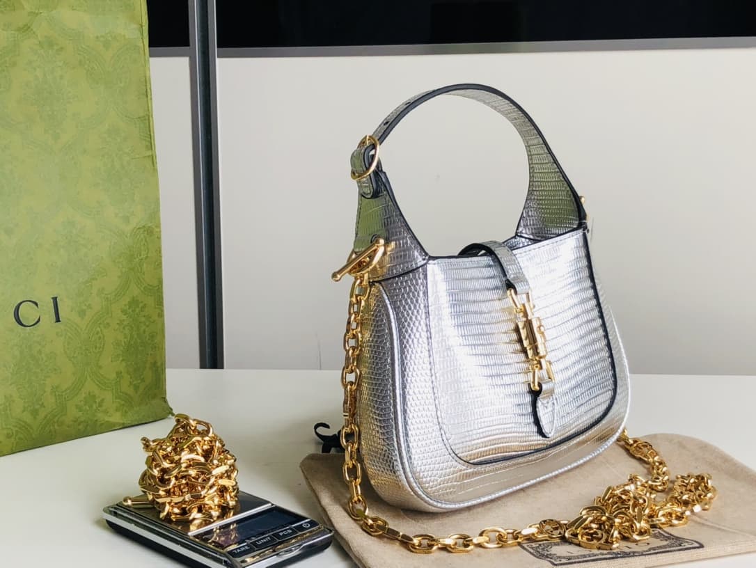Jackie 1961 mini shoulder bag 675799 Lizard Sliver High