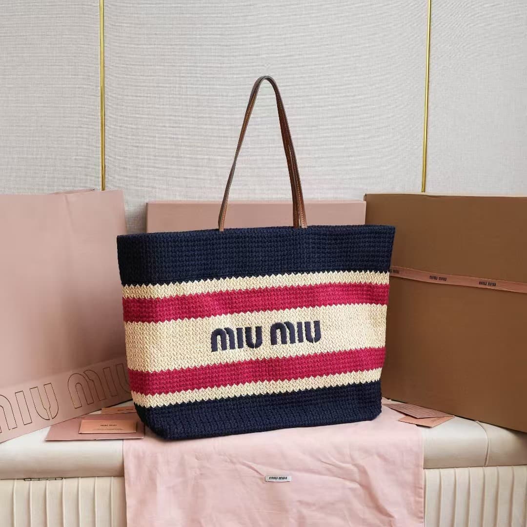 Miu Miu Woven fabric tote bag High