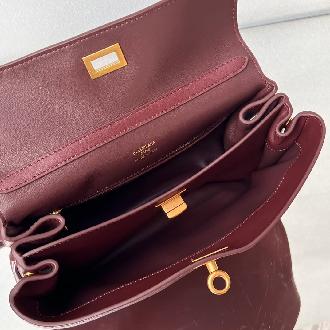 Balenciaga Rodeo Small Bag in Dark Burgundy Leather With Gold-Tone Metal TOP