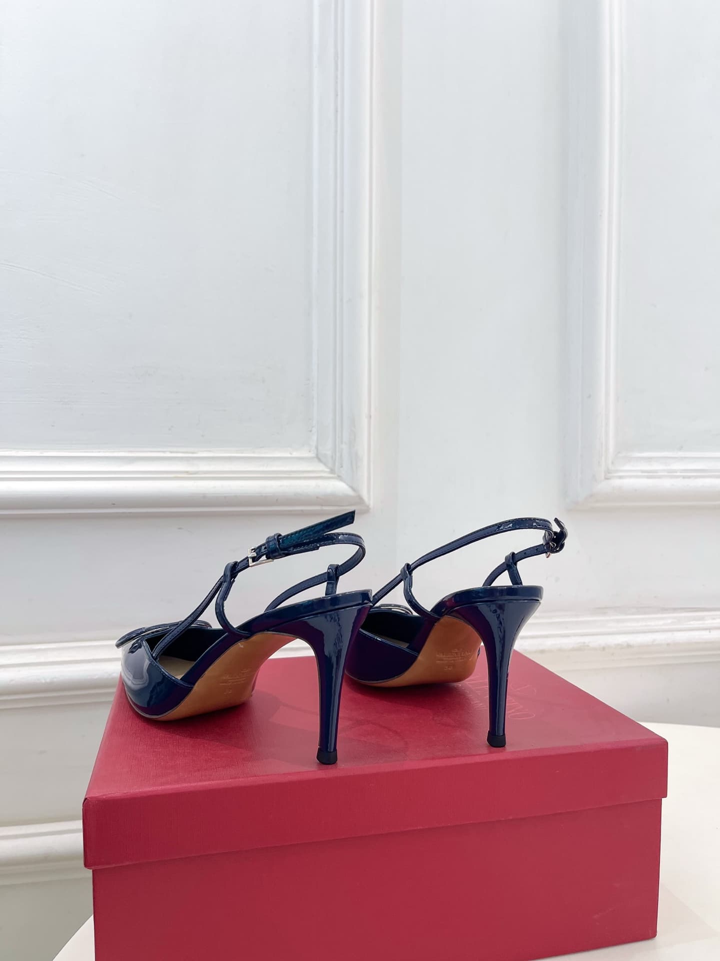 Valentino Garavani VLogo Signature Patent Leather Slingback Pumps