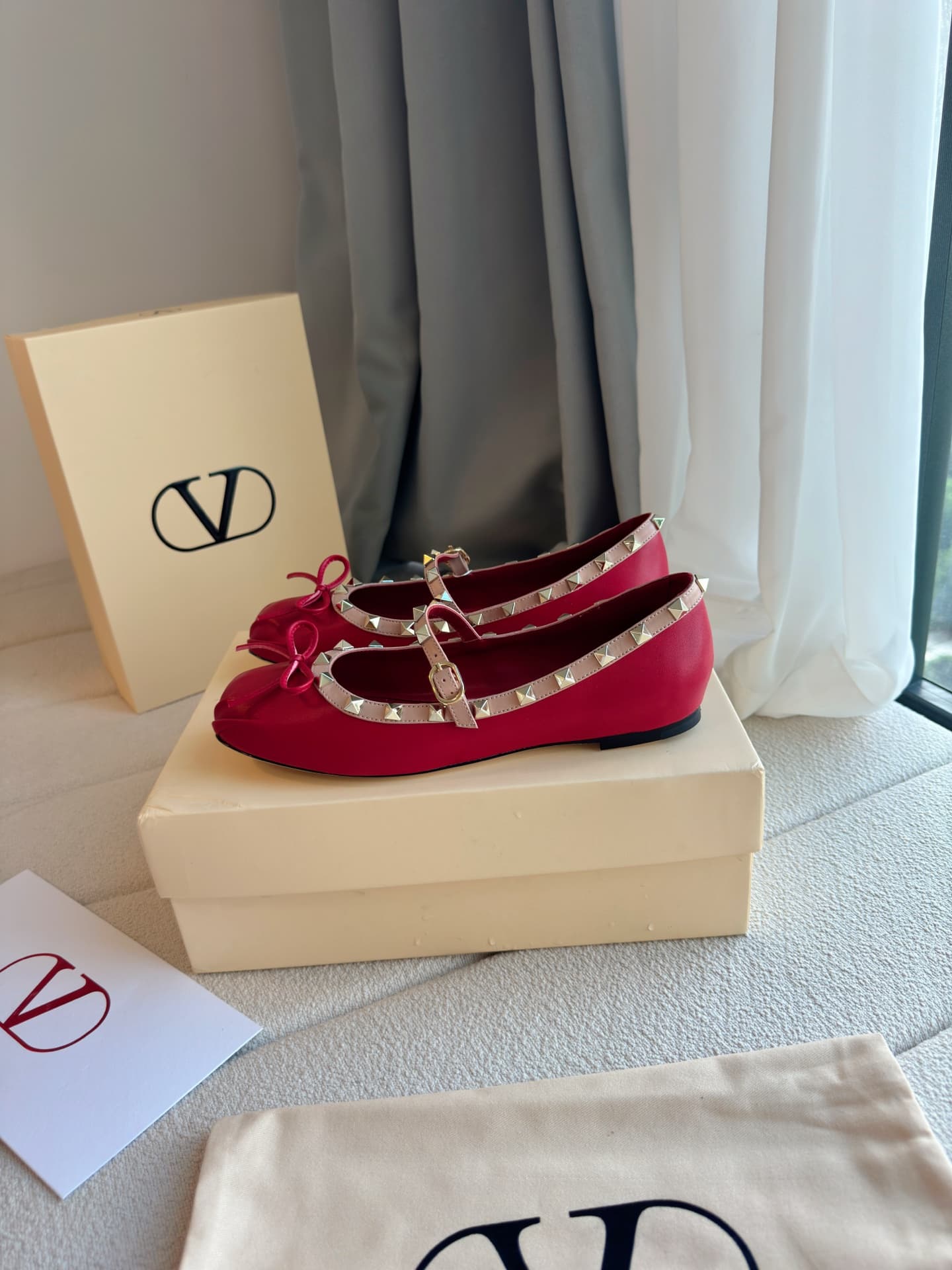 Valentino Mary-jane Rockstud Ballerina Shoes Women