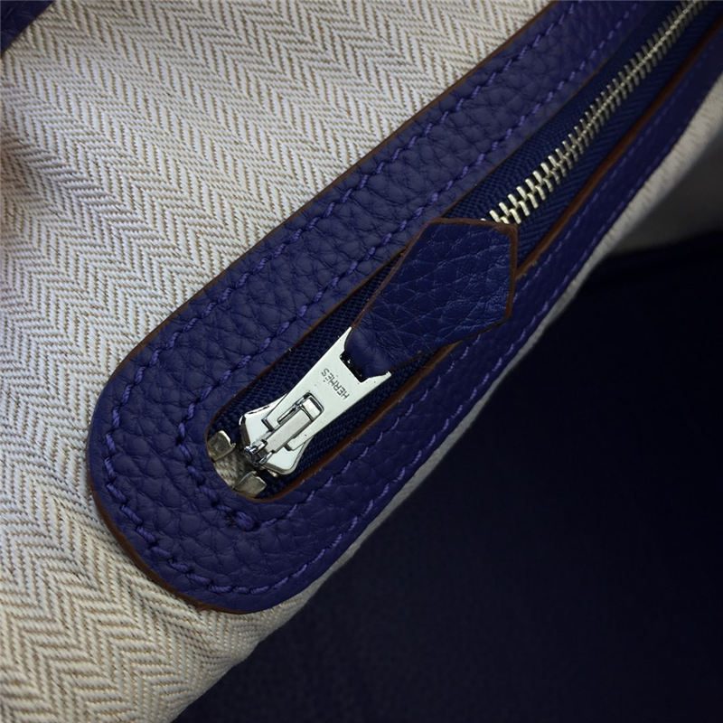 Hermes Garden Party 30/36 Bag Calfskin In Royal Blue High