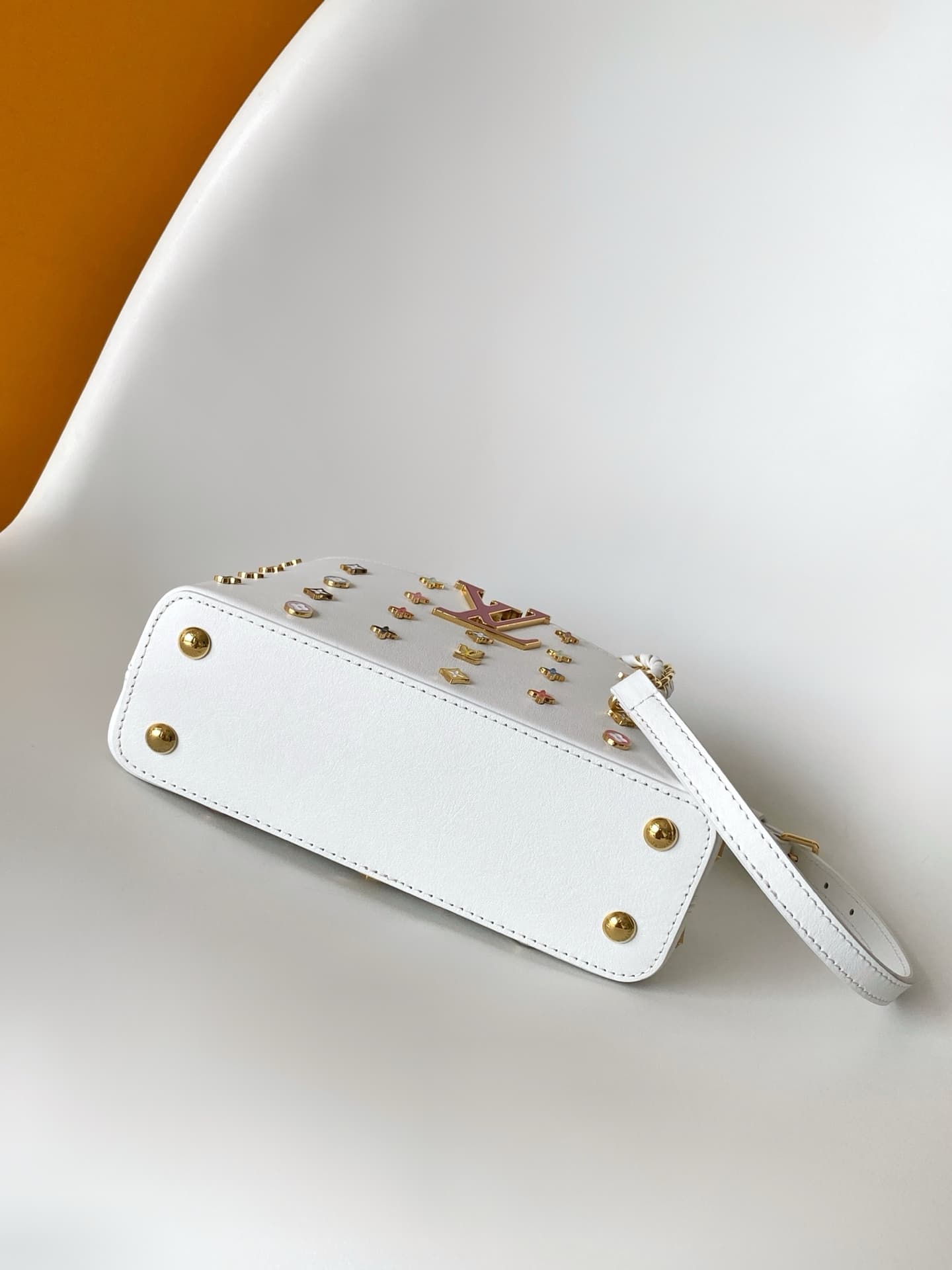 Louis Vuitton x TM Capucines East-West Mini Snow Cowhide leather M27636 TOP