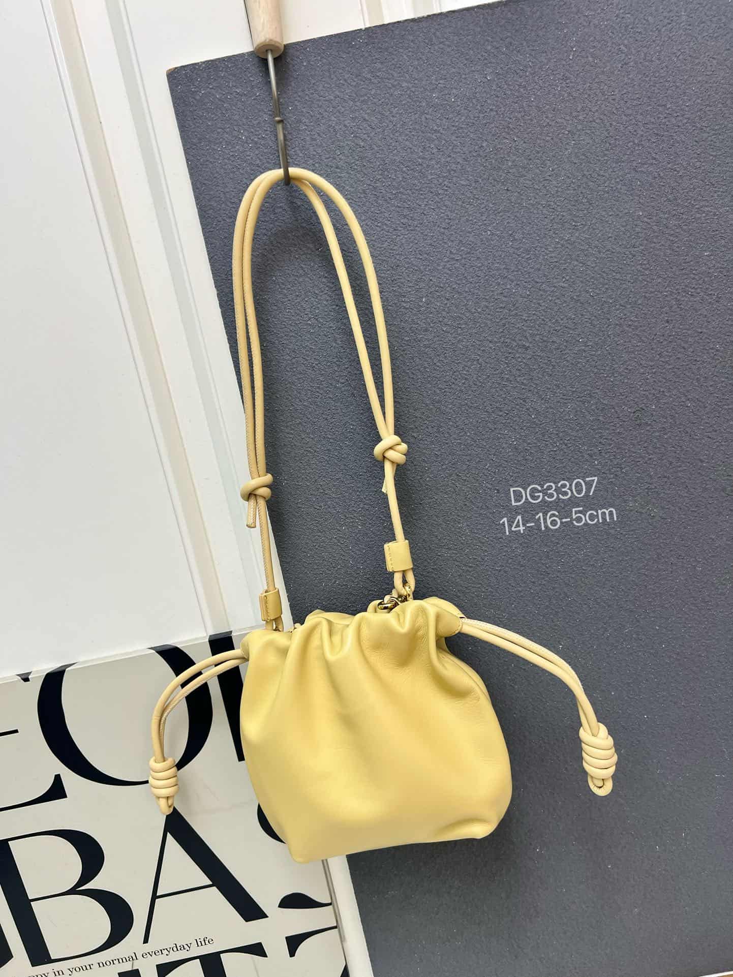 Loewe Mini Flamenco purse in yellow lambskin DG3307 High