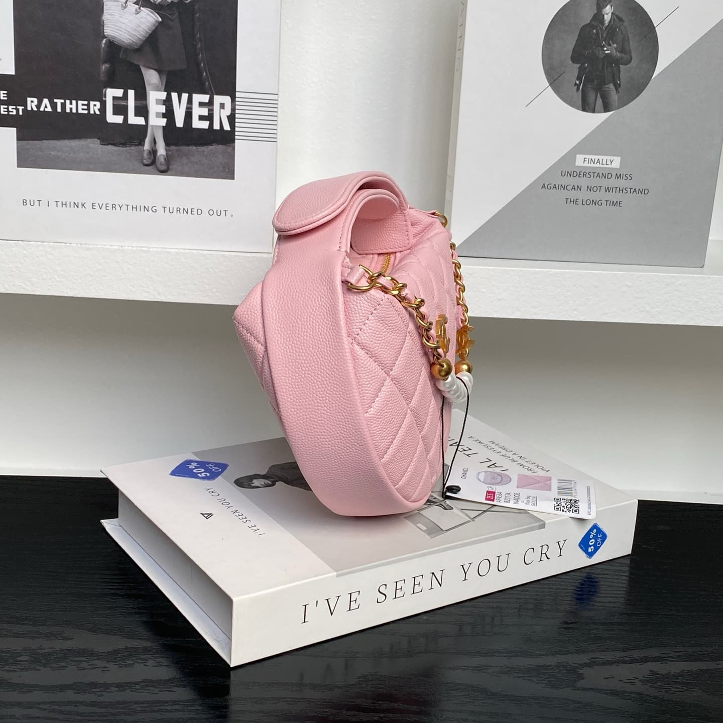 Chanel mini round hobo pouch bag AP4584 Grained Calfskin & gold-tone metal pink high