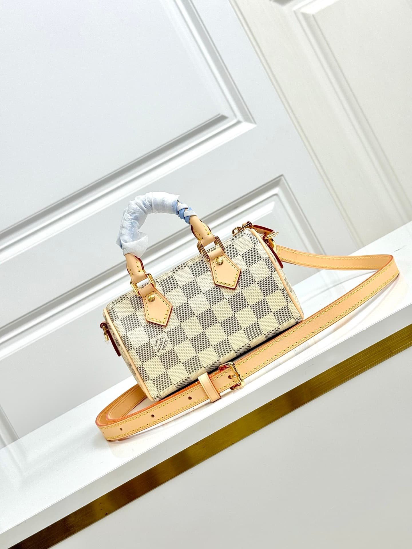 Louis Vuitton Nano Speedy Damier Azur/Olympus Blue/White Coated canvas N40918 High