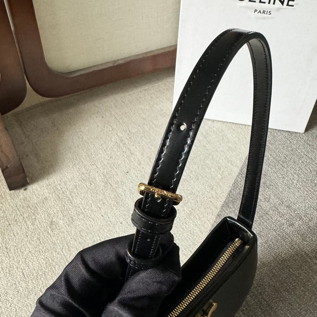 Celine Tilly Bag in Black Shiny Calfskin High