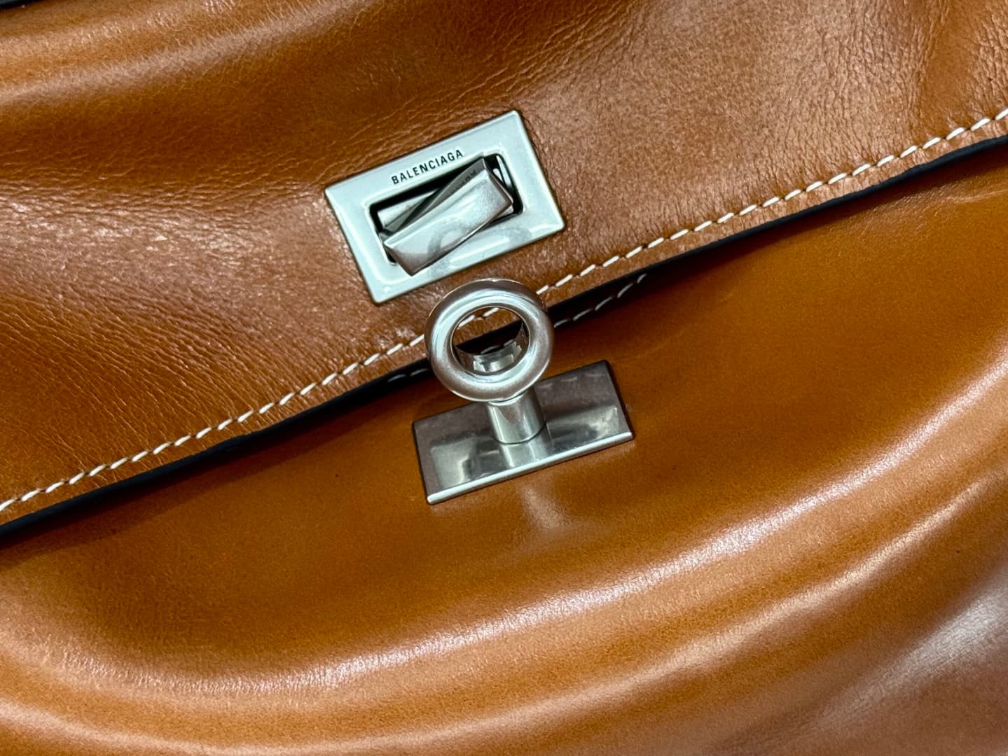 Balenciaga Rodeo Mini Bag in Tan Leather With Silver-Tone Metal TOP
