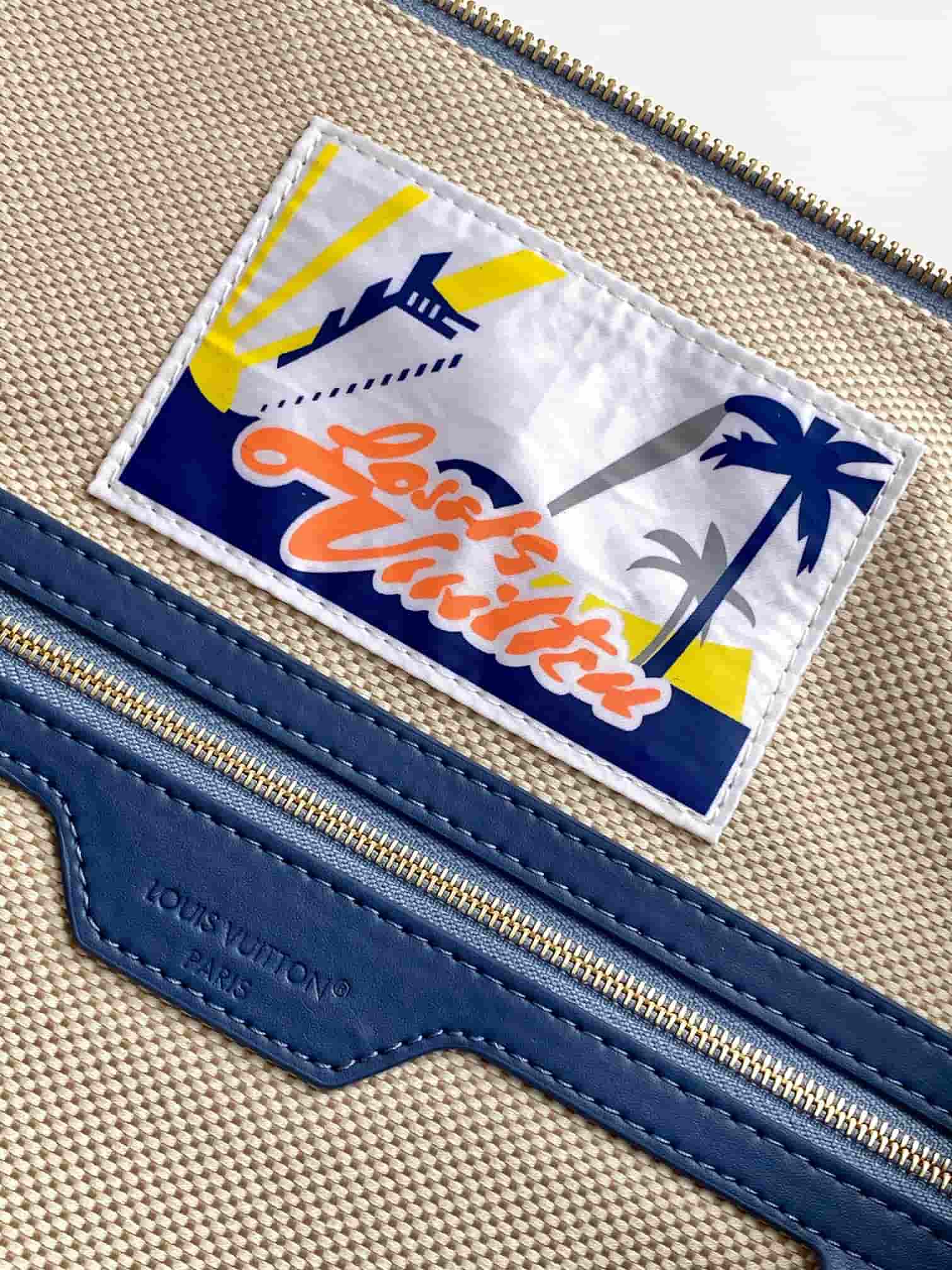 Louis Vuitton Vagabond Hobo Denim Blue Damier Denim 3D cotton canvas N00202 High