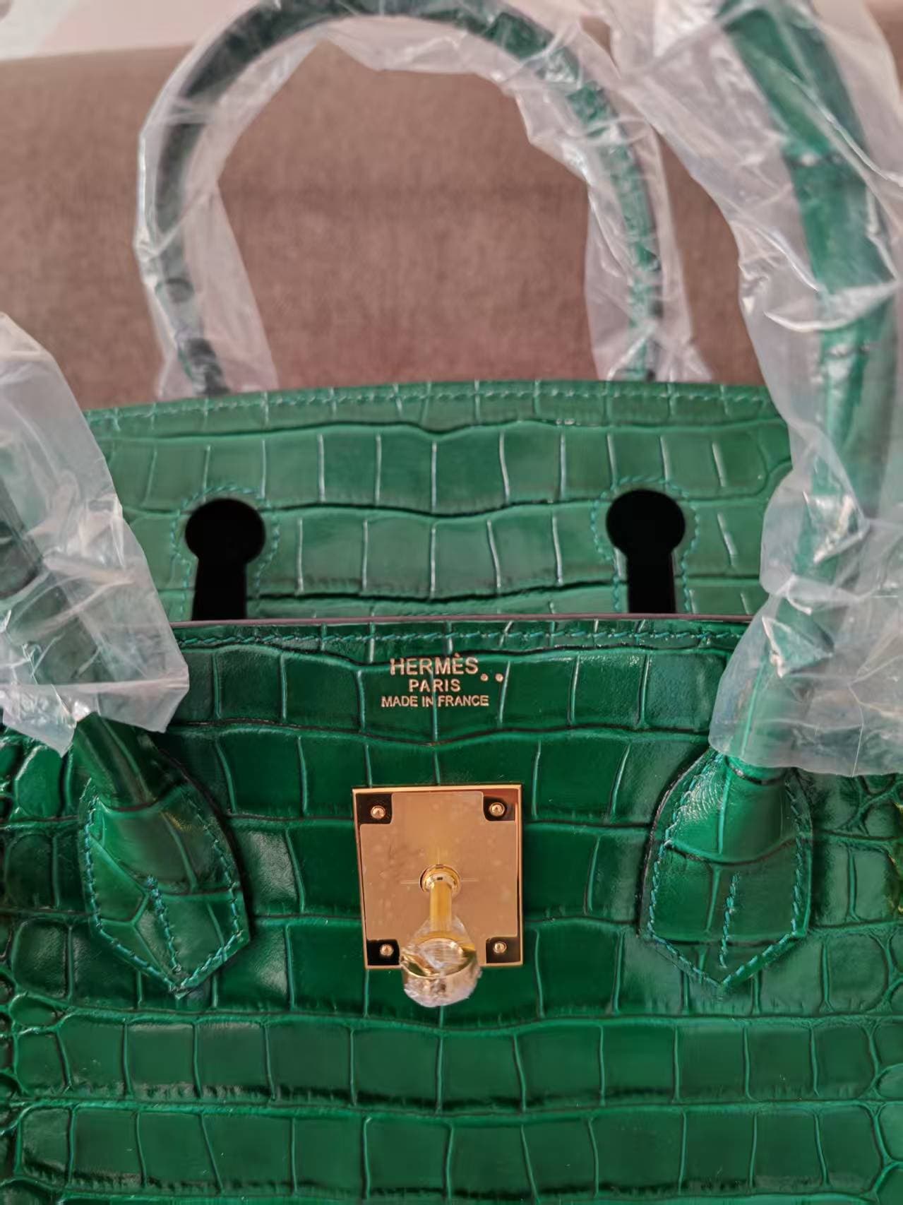 Hermes Birkin 25/30/35cm Bag Crocodile Leather In Malachite WAX High Customizing Style