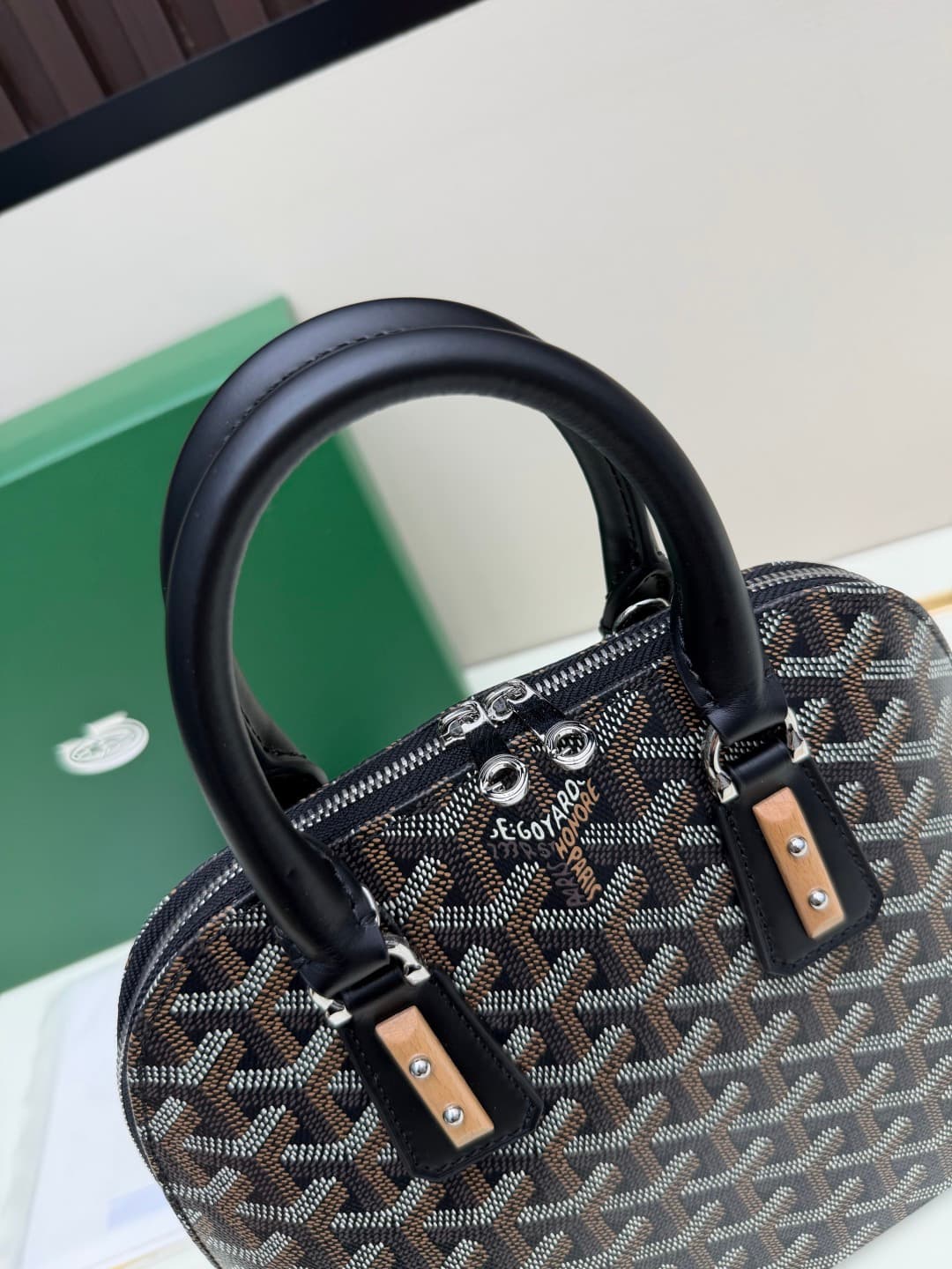 Goyard Vendôme mini bag in Goyardine coated canvas black high