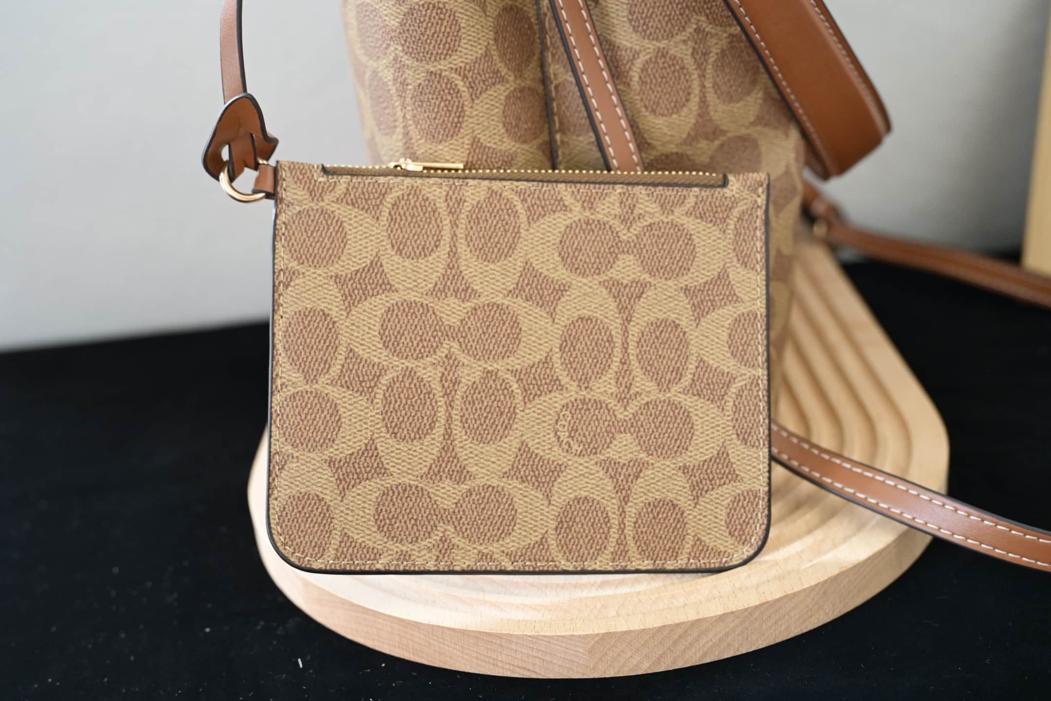 COACH Rowan Bucket Bag In Tan Signature Canvas High