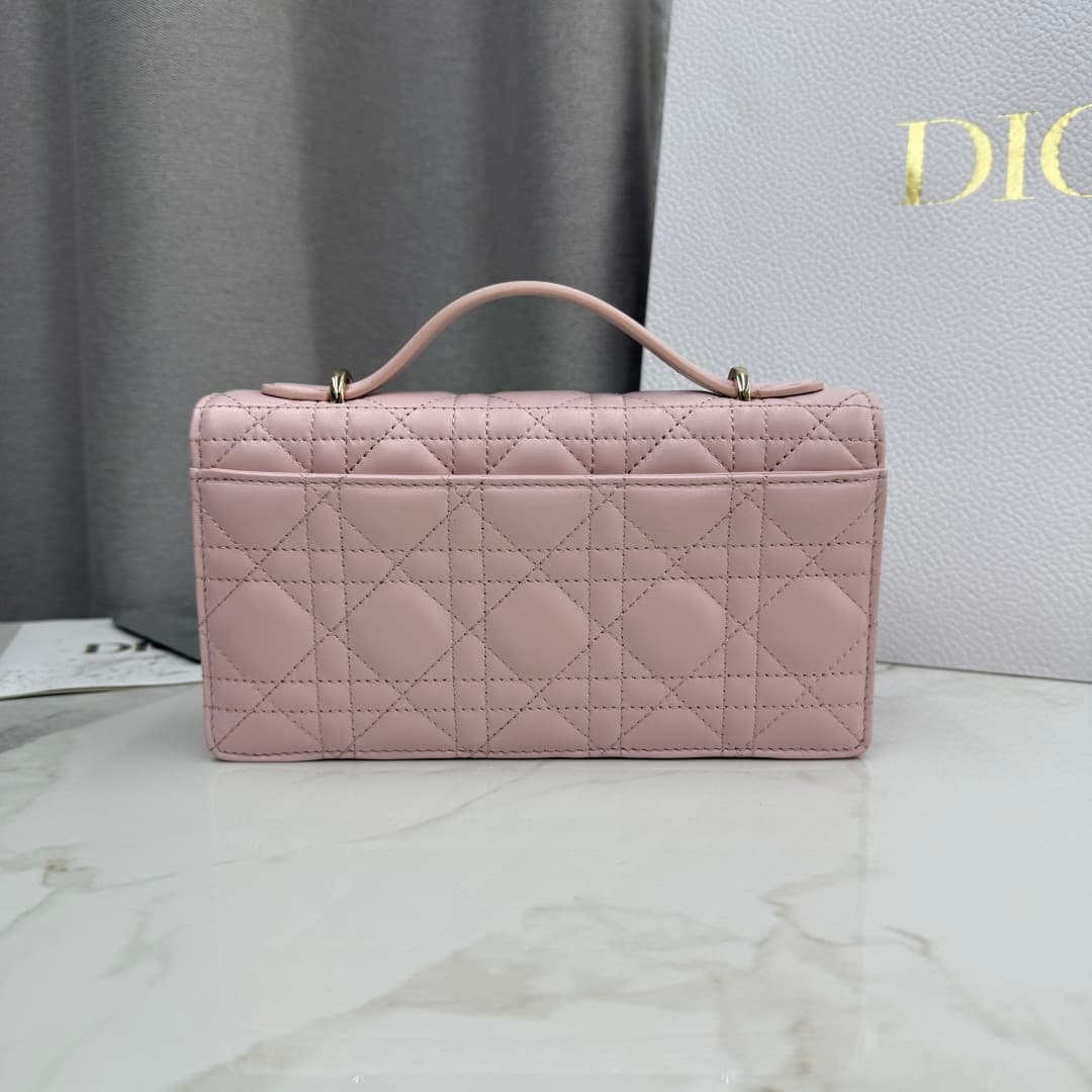 My Dior Mini Bag Cannage Lambskin In Rose Soupir With Leather Bow High