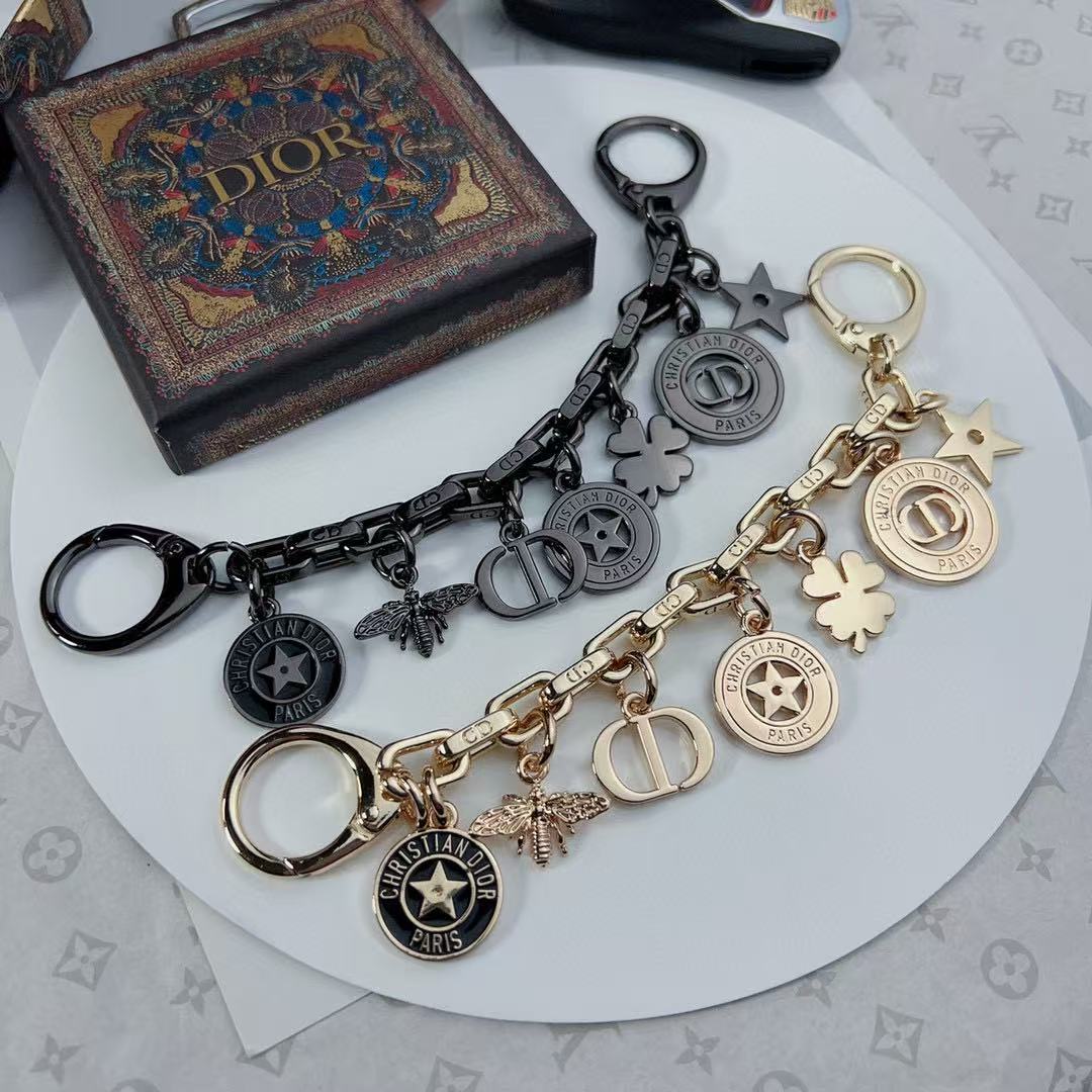 DIOR 30 Montaigne Bag Charm Gold-Finish Metal And Black