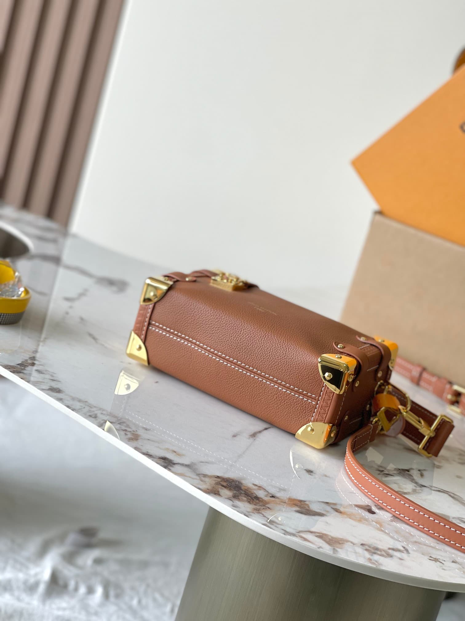 Louis Vuitton Side Trunk PM Cognac Calfskin leather M15224 TOP