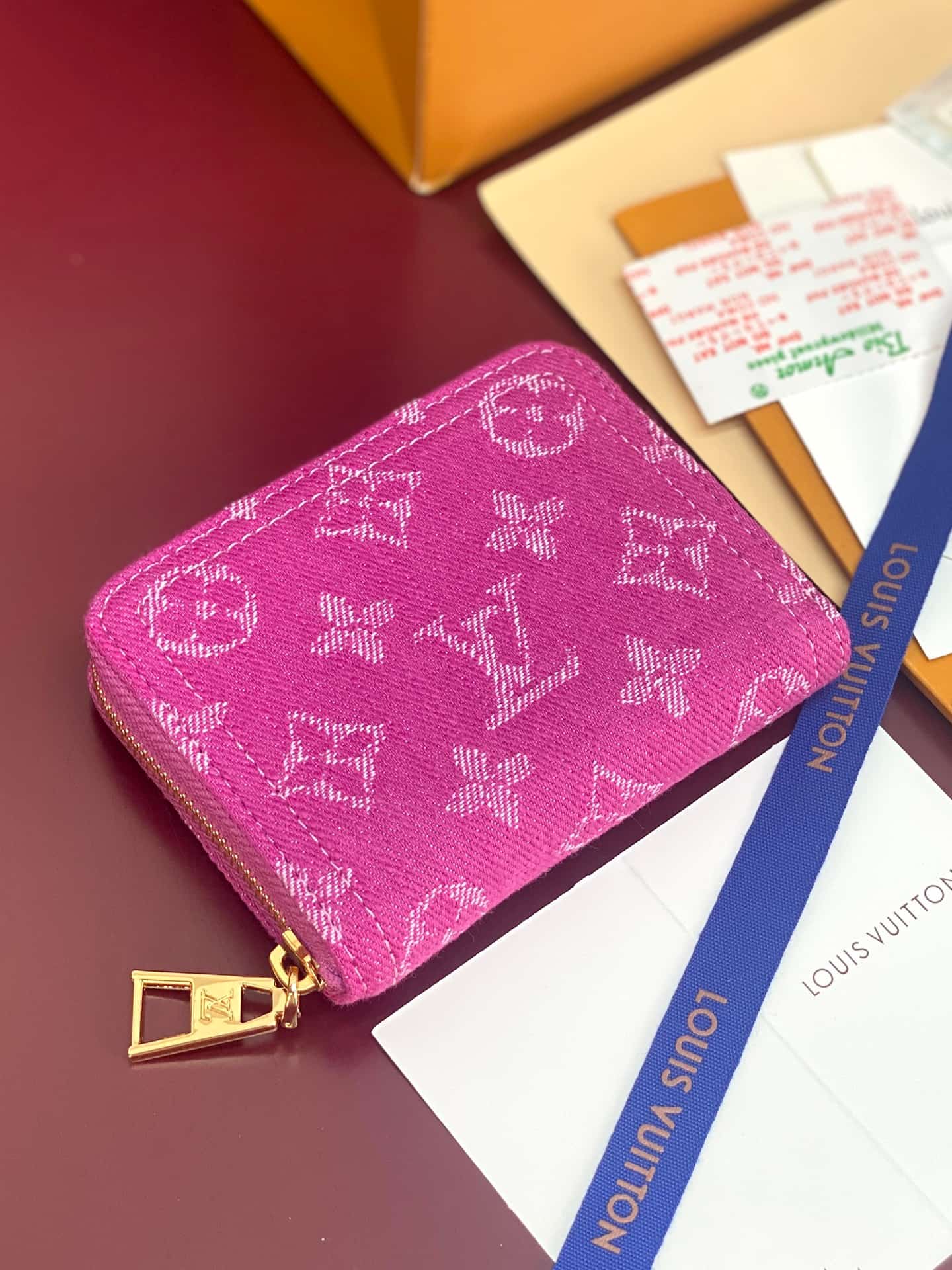 Louis Vuitton Lou Wallet Fuchsia Denim M60067 High