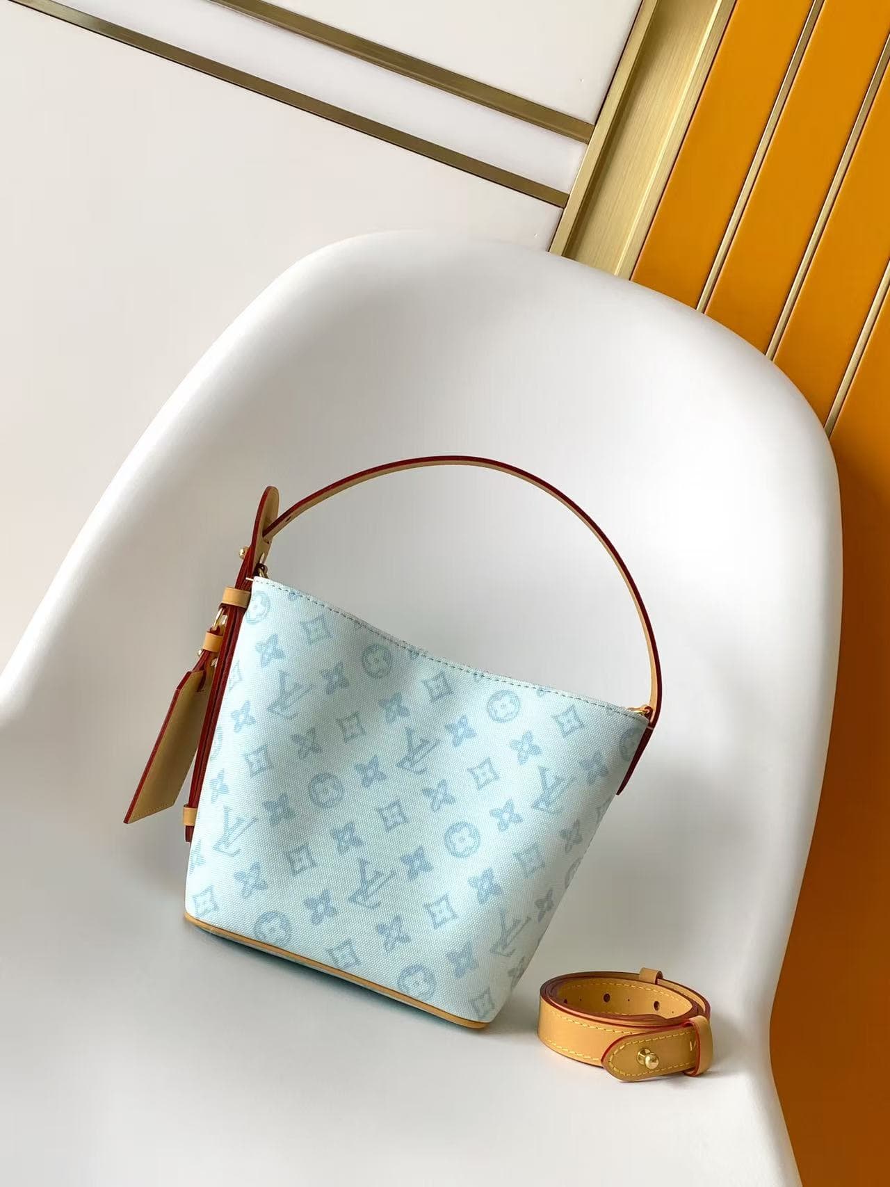 Louis Vuitton All In BB Monogram Origine Bleu Courrier Coated canvas M27529 High