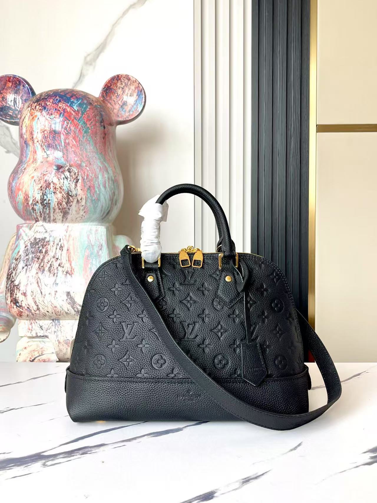 Louis Vuitton Alma PM Bag Monogram Empreinte M44832 Black High