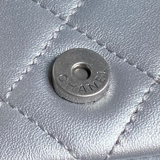 Chanel Trendy Pockets Hobo Bag Lambskin & Silver Metal Silver AS5339 A