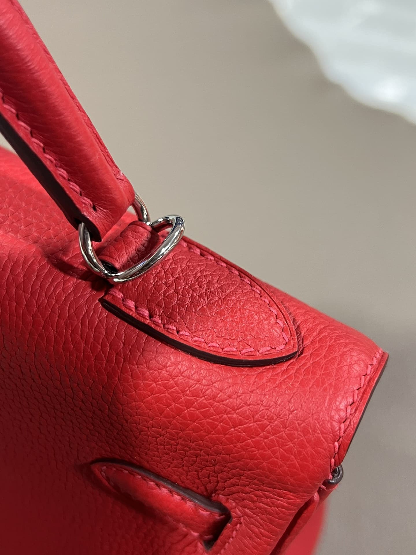 Hermes Kelly 25/28/32cm Retourne Bag Togo Leather In Red WAX High