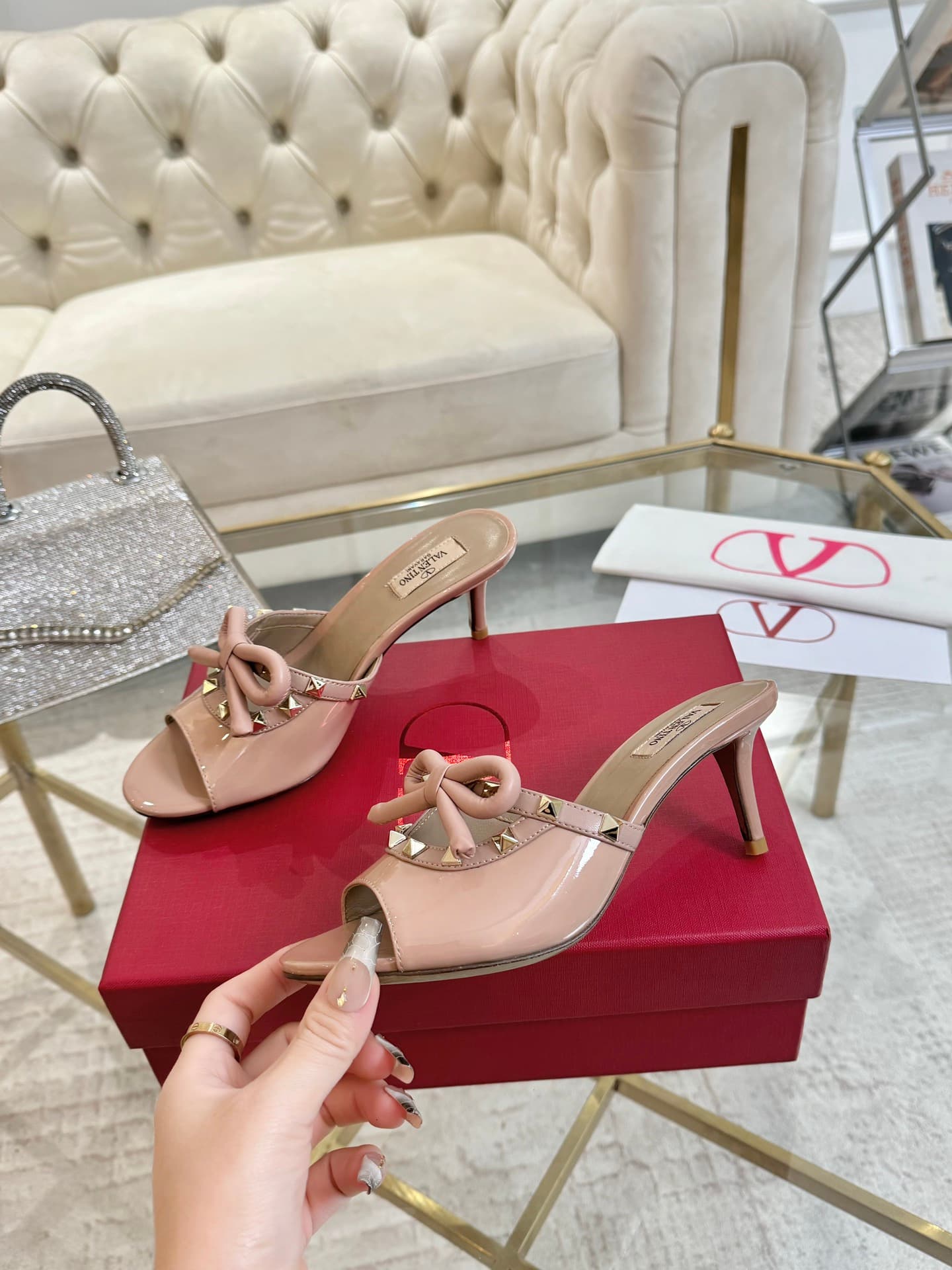 Valentino Garavani Rockstud patent leather mule Shoes Women