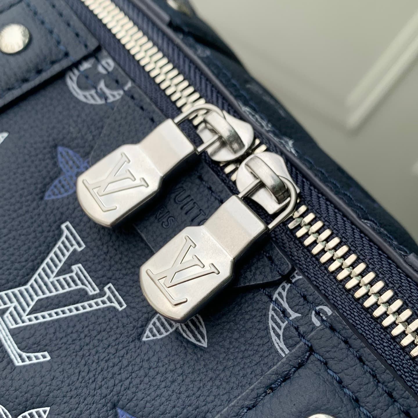 Louis Vuitton City Keepall Navy Blue Monogram Shadow calfskin leather M28617 High