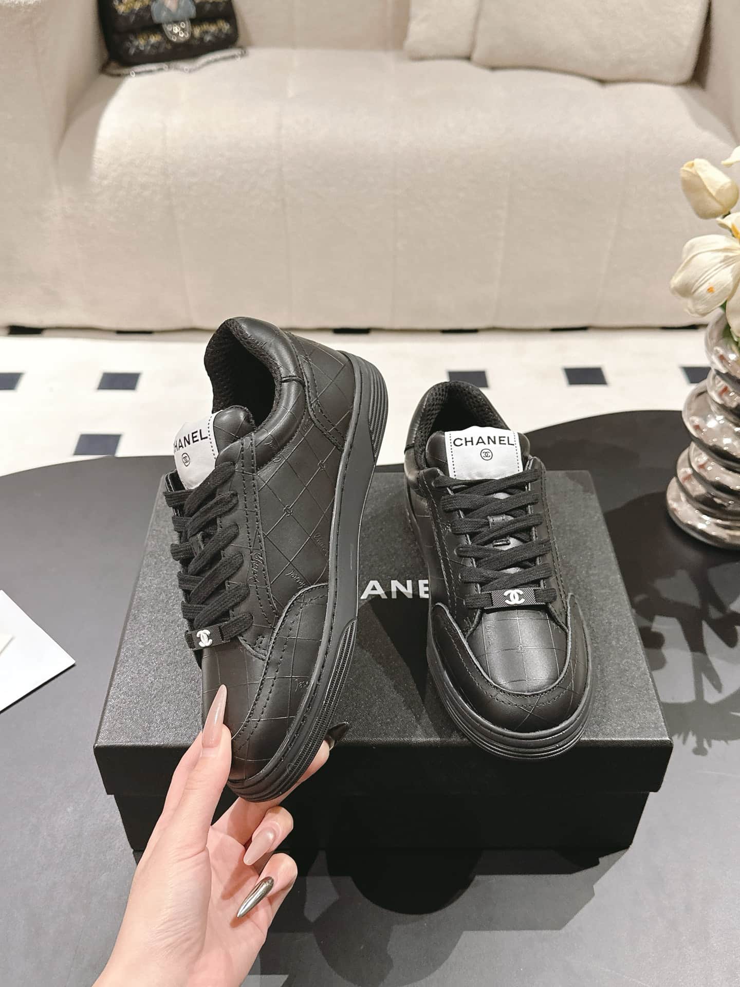 Chanel Leather Sneaker Shoes Women