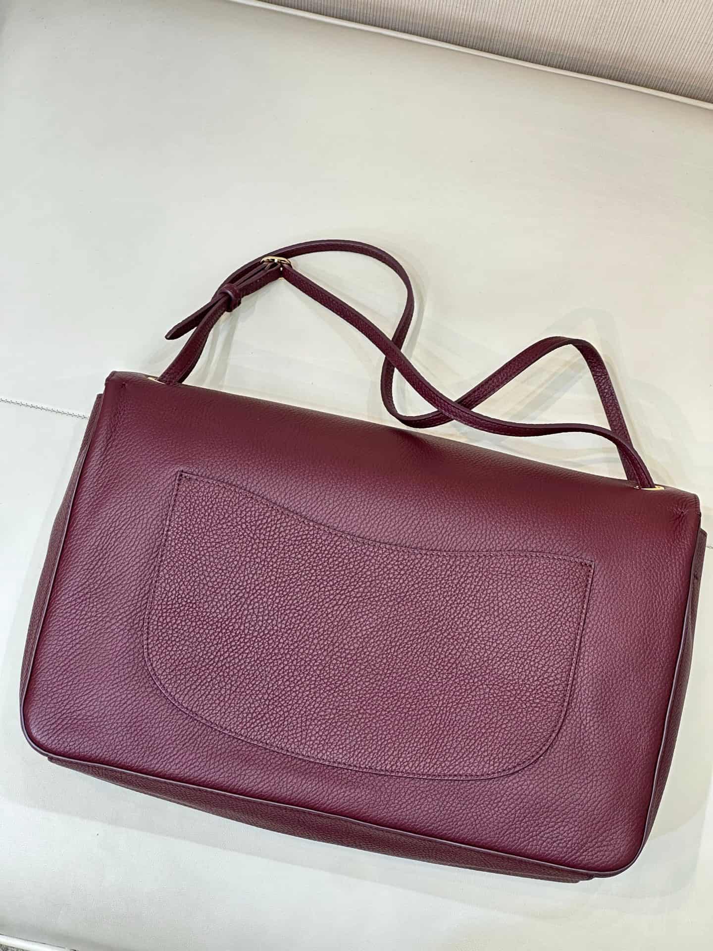 Chanel Maxi Flapbag Grained Calfskin & Gold Metal Claret AS6233 TOP