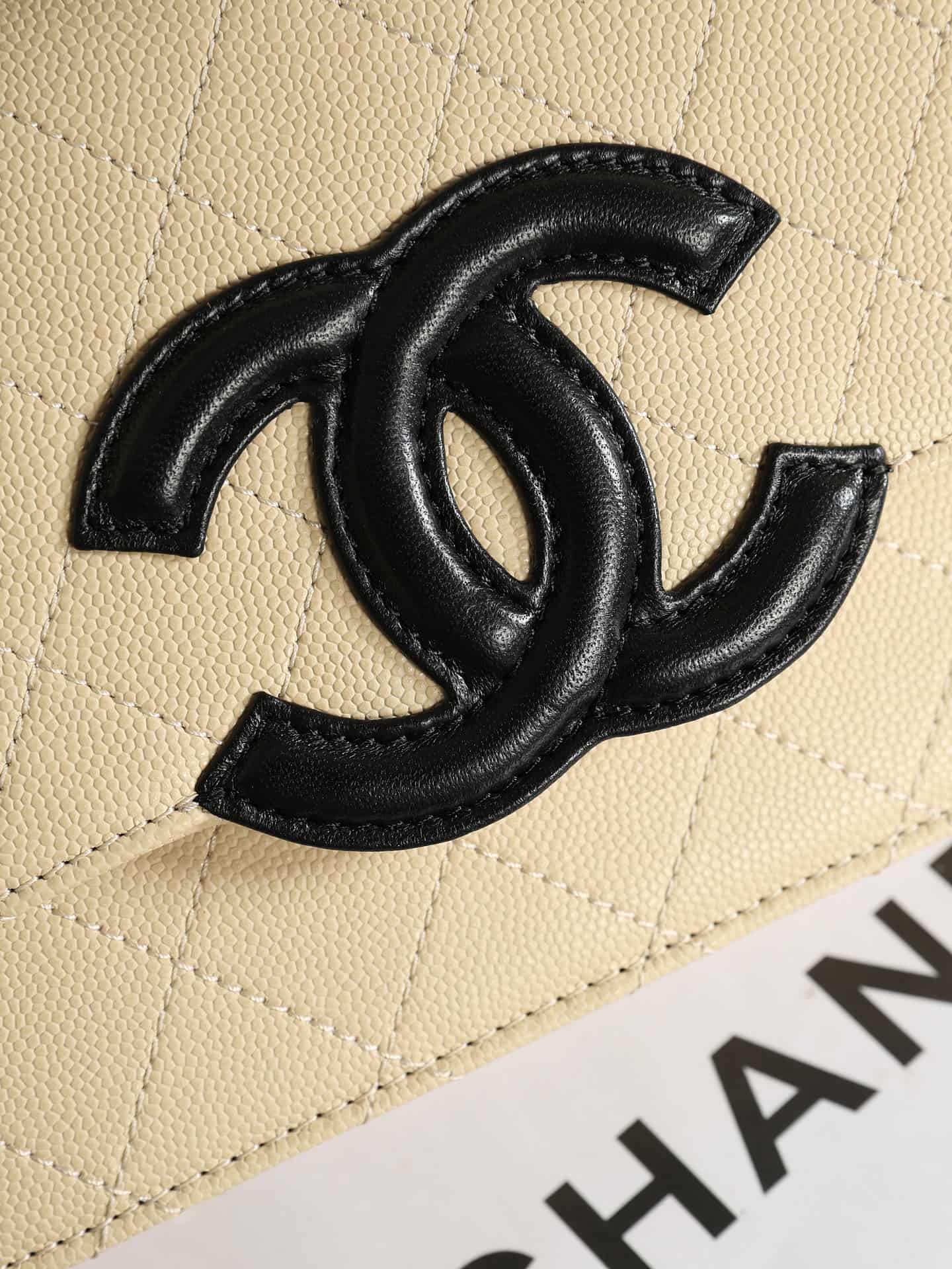 Chanel Wallet on Chain Shiny Grained Calfskin Lambskin & Gold-Tone Metal Beige AP5455 A