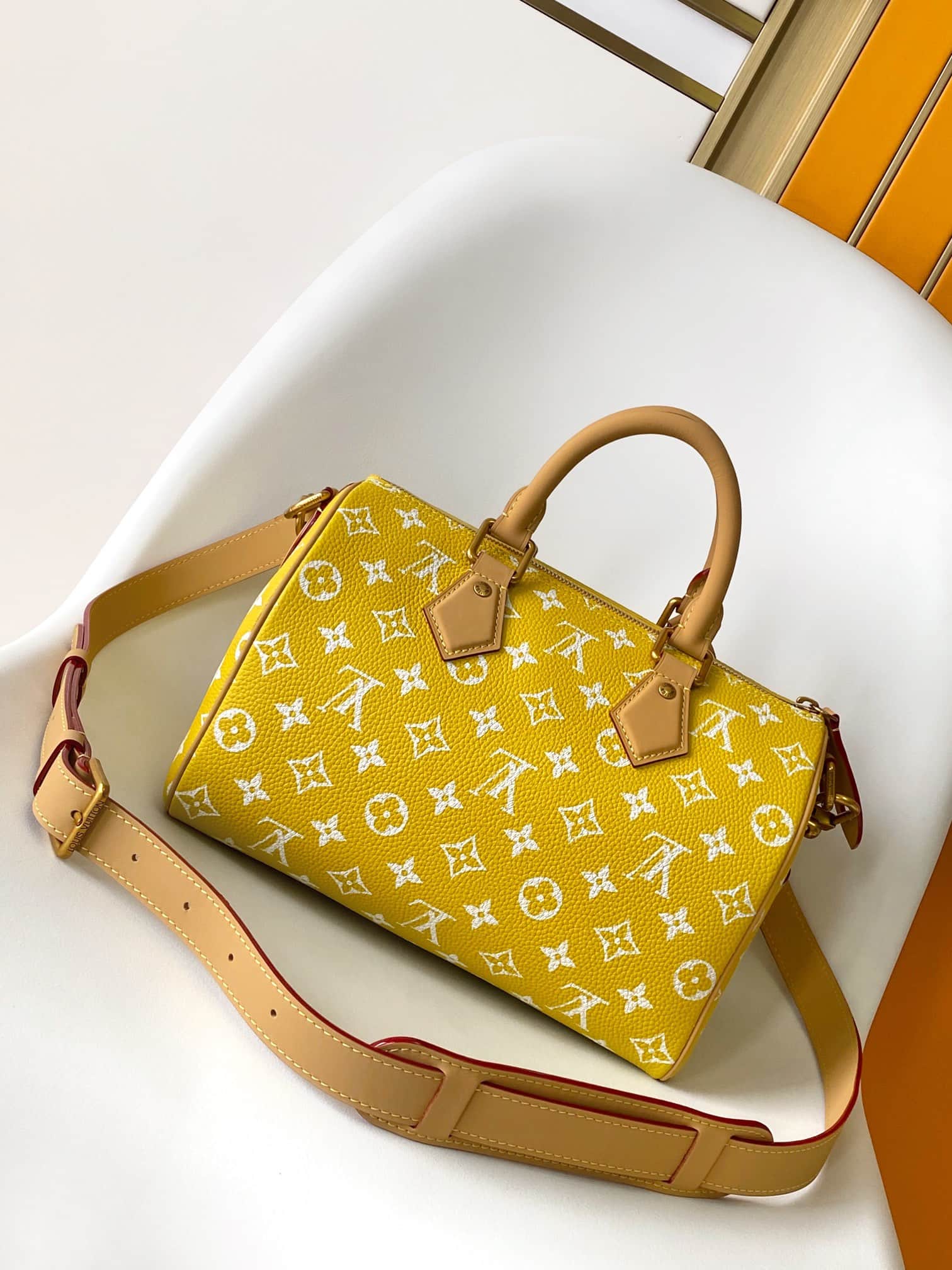 Louis Vuitton Speedy P9 Bandoulière 25 Yellow Soft calfskin M24426 High