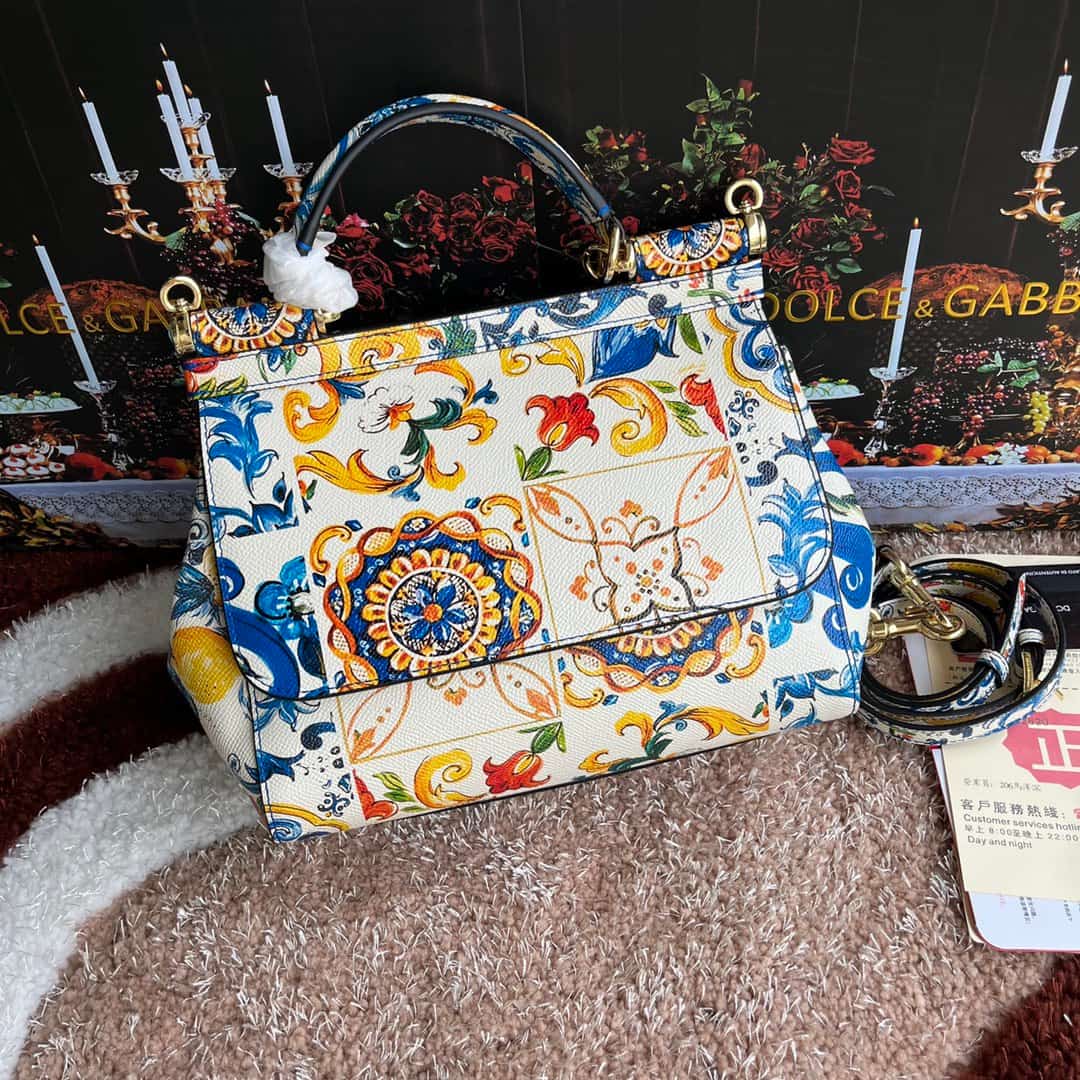 Dolce & Gabbana Miss Sicily top handle bag with multicolor print leather High