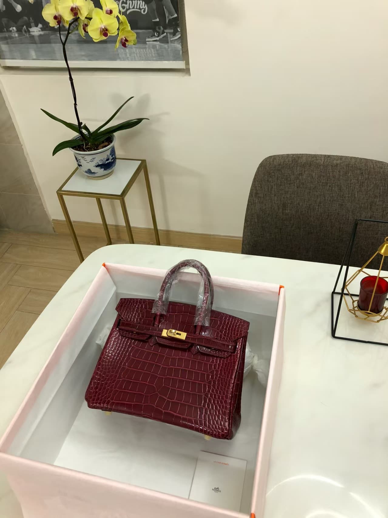 Hermes Birkin 25/30/35cm Bag Crocodile Leather In Burgundy WAX High Customizing Style