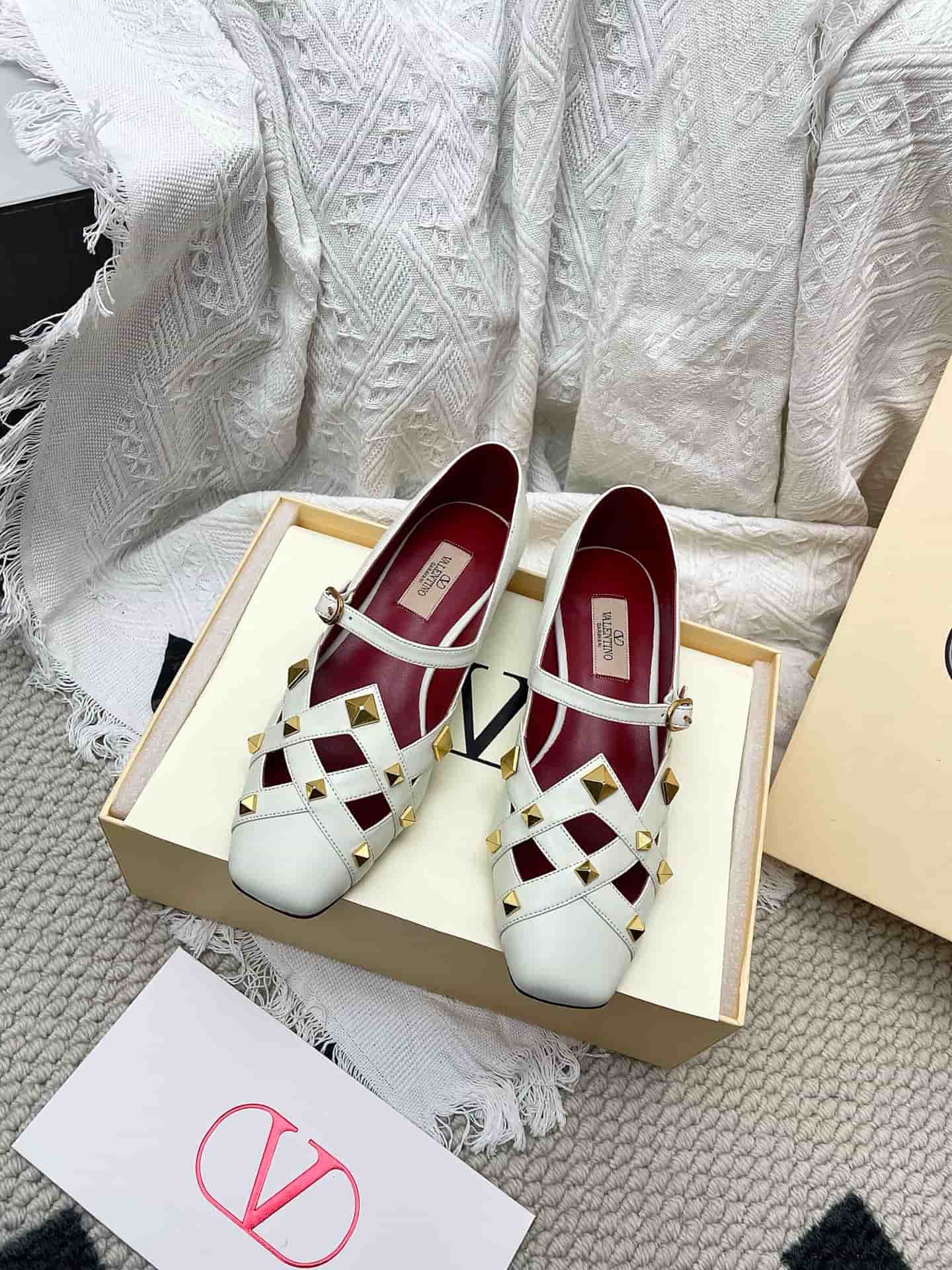 Valentino Garavani Studdy Leather Mary Jane Shoes Women