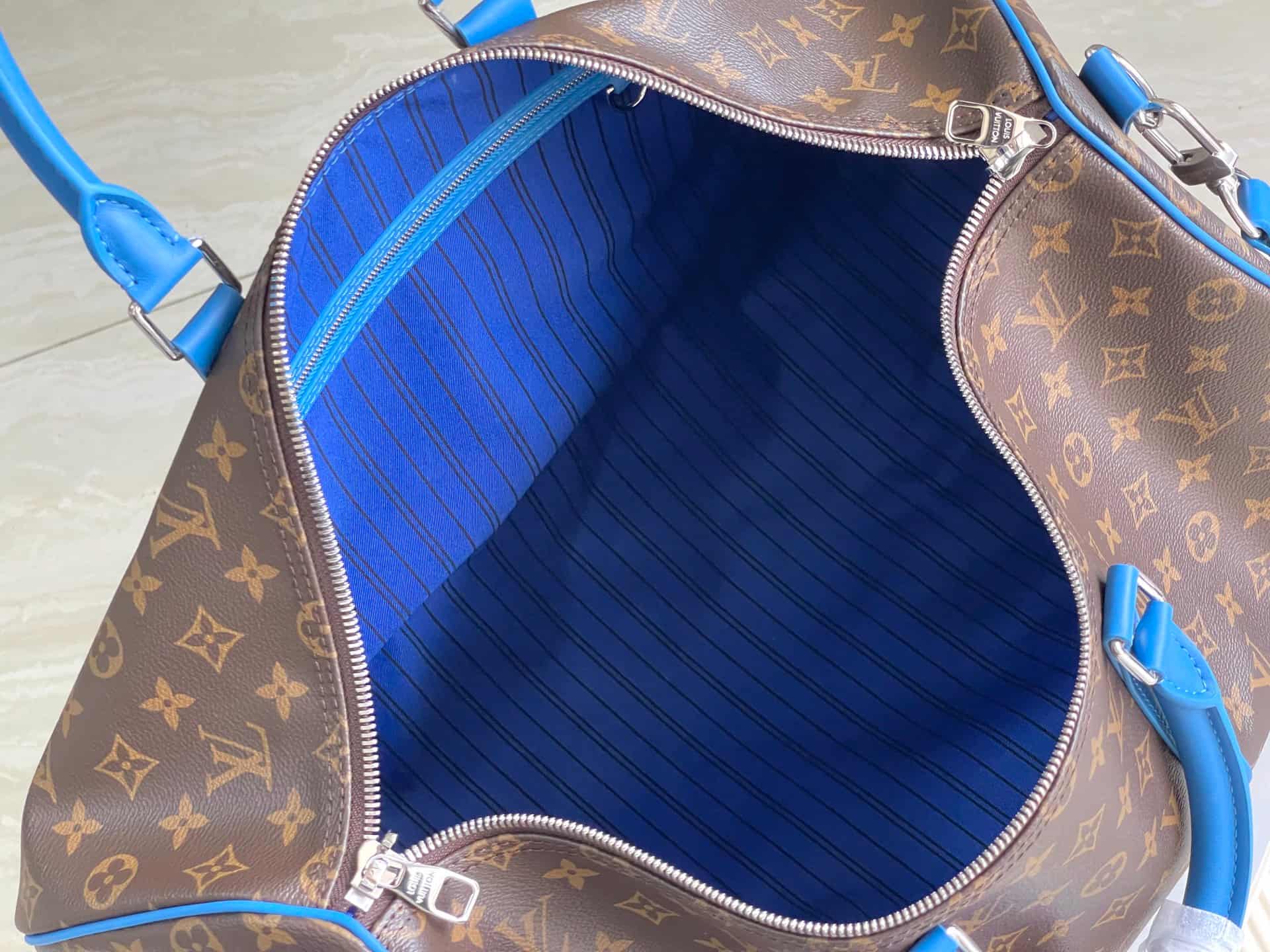 Louis Vuitton Keepall Bandoulière 50 Indigo Blue Monogram Macassar coated canvas M12633 TOP