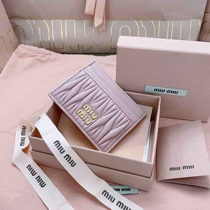 Miu Miu Matelassé nappa leather card holder High