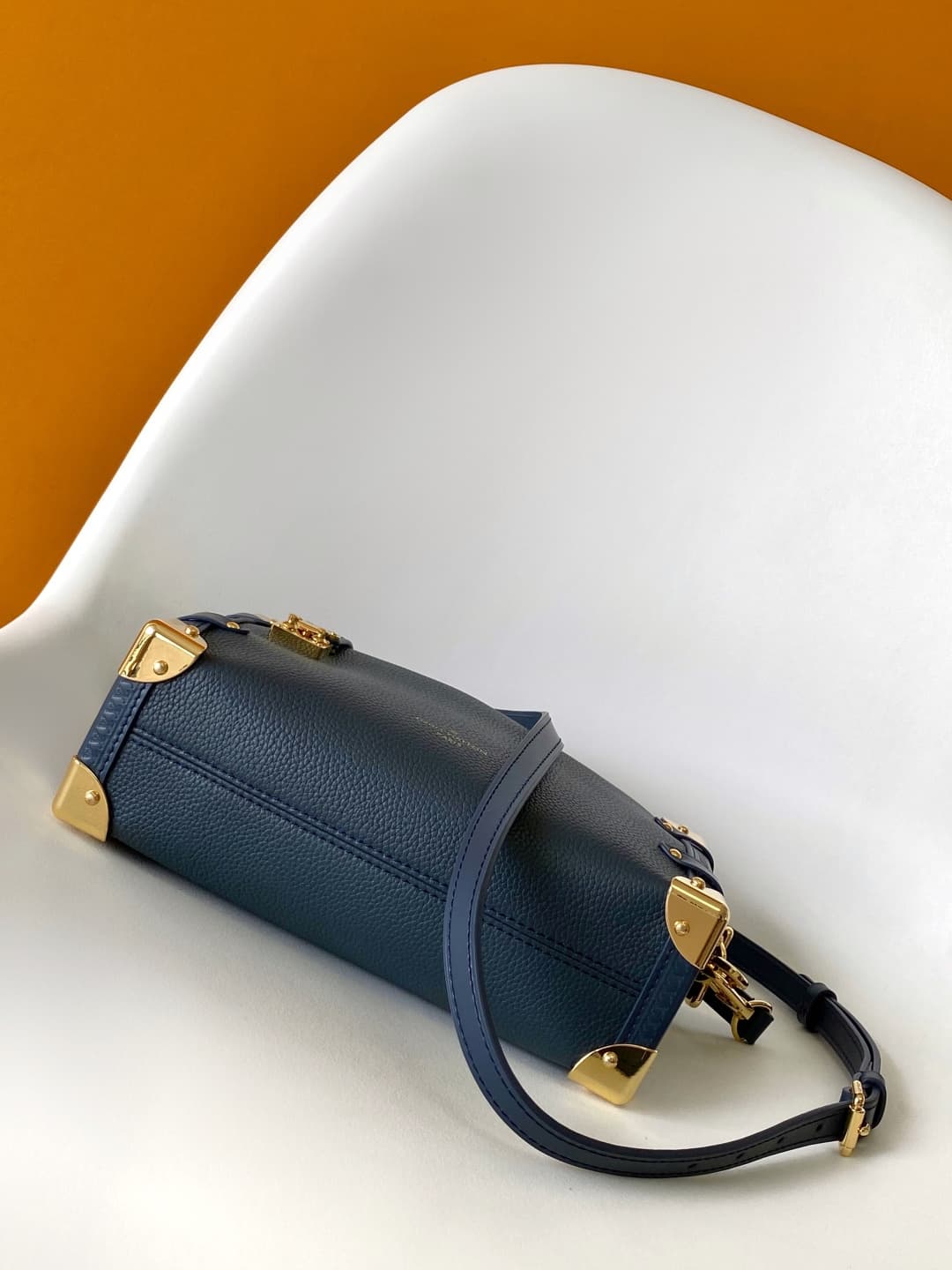 Louis Vuitton Side Trunk MM Navy Calfskin leather M15226 High