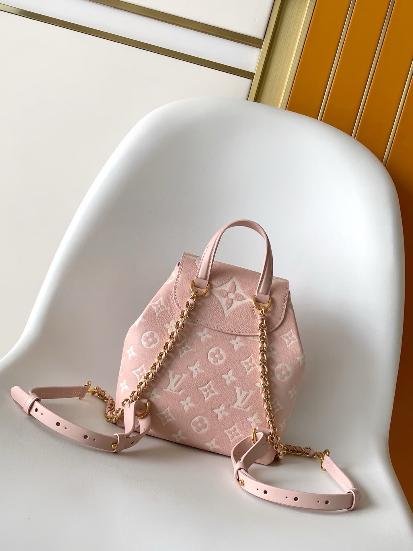 Louis Vuitton Backup Pink/Quartz Pink/Beige Embossed grained cowhide leather M12987 High