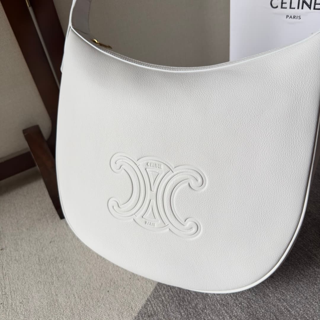 Celine Heloise Bag in White Supple Grained Calfskin High