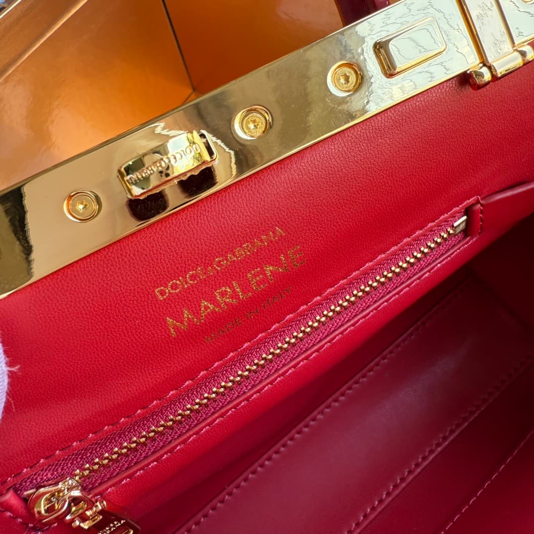 Dolce & Gabbana Mini Marlene Day leather tote bag red High